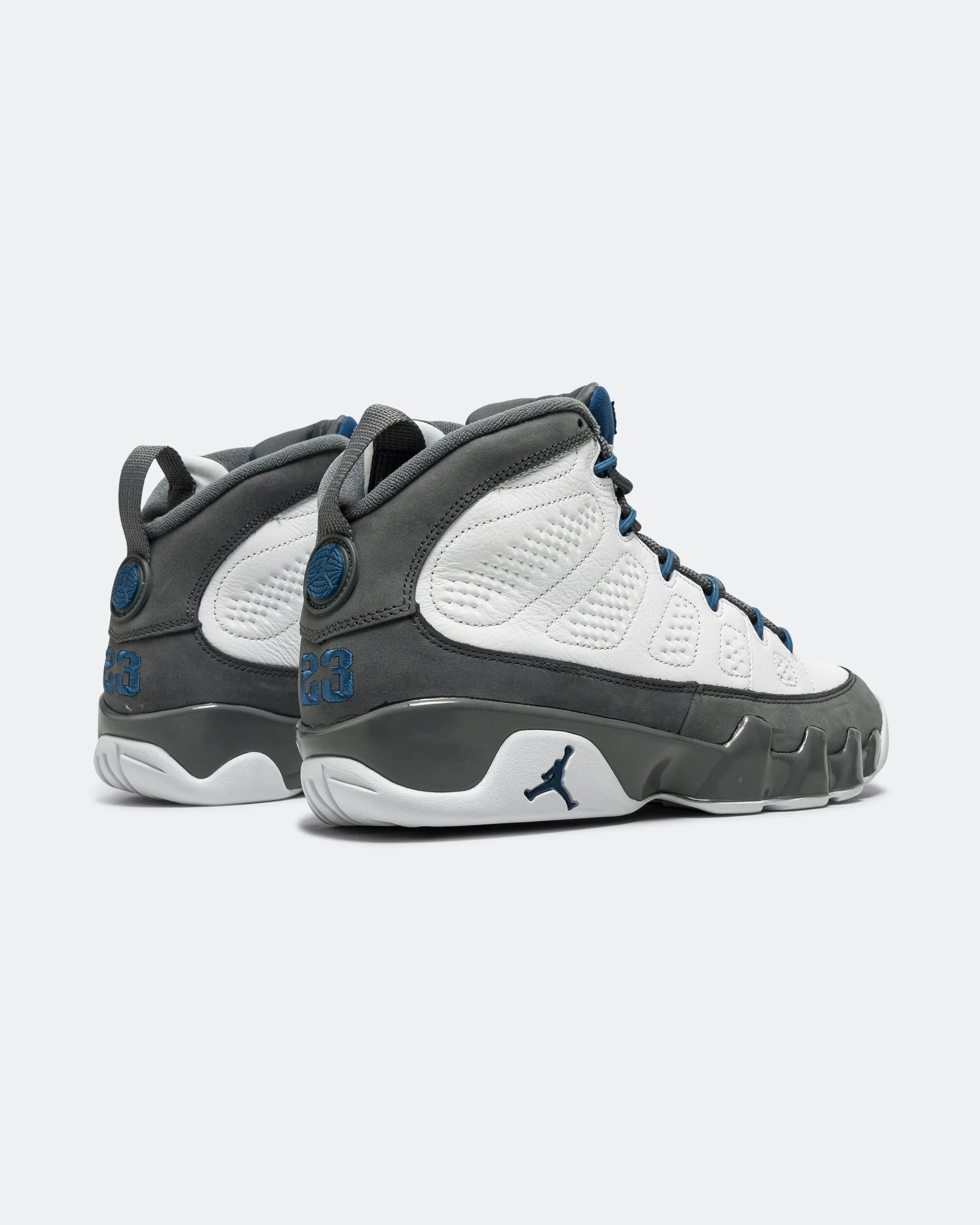 Air Jordan 9 Retro - White/French Blue-Flint Grey - Image 3