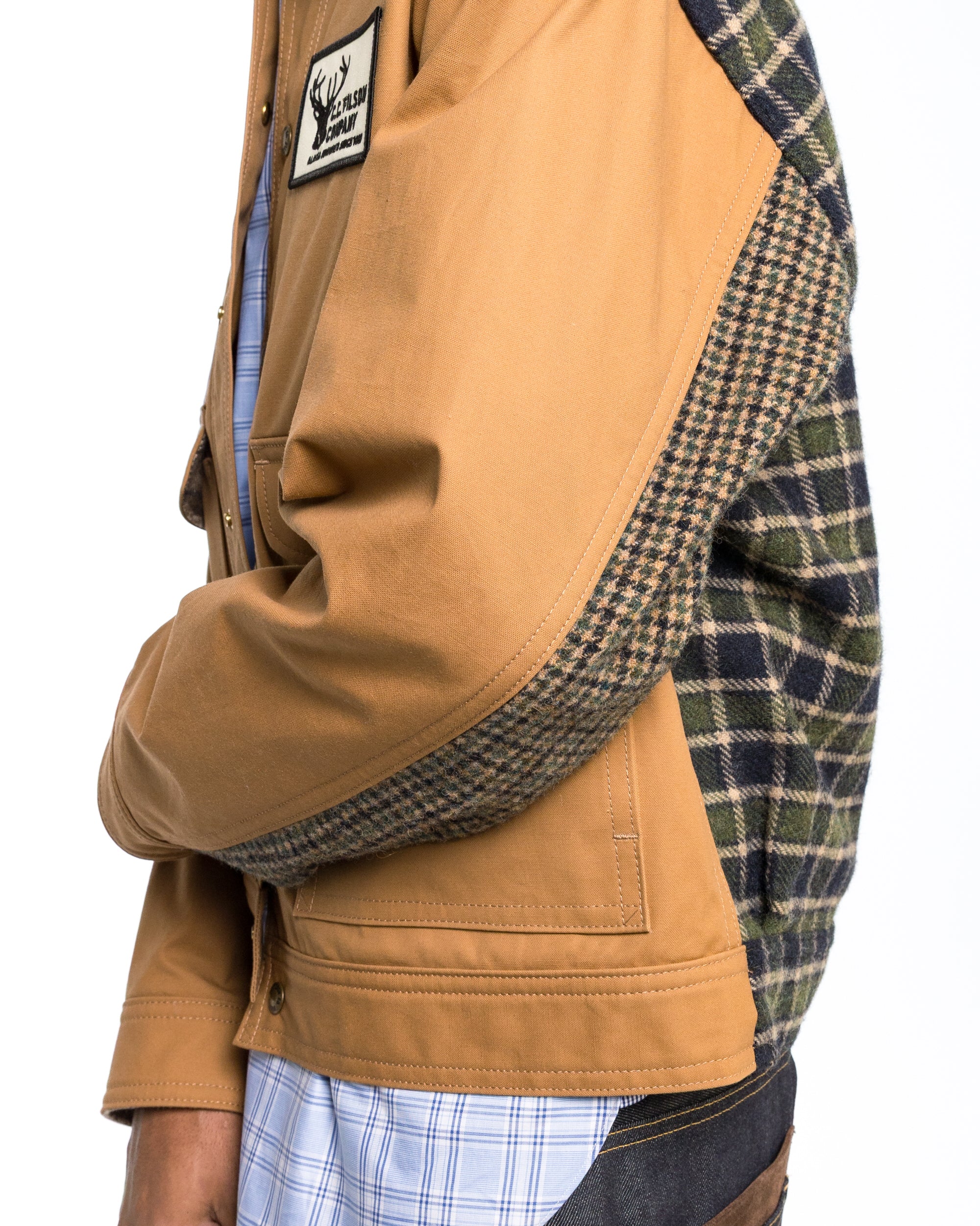 Cotton Wool Check Jacket x FILSON - Beige/Navy - Image 6