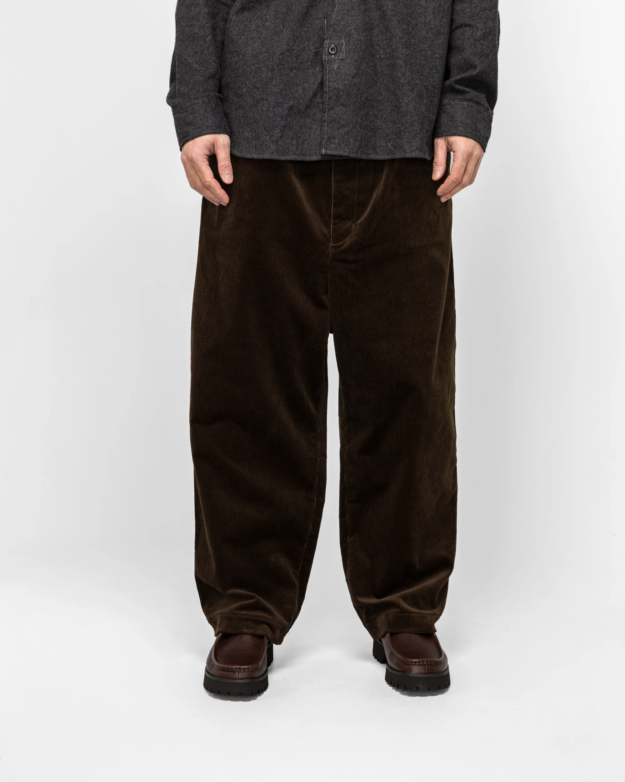 Cotton Corduroy Pants - Dark Brown - Image 2