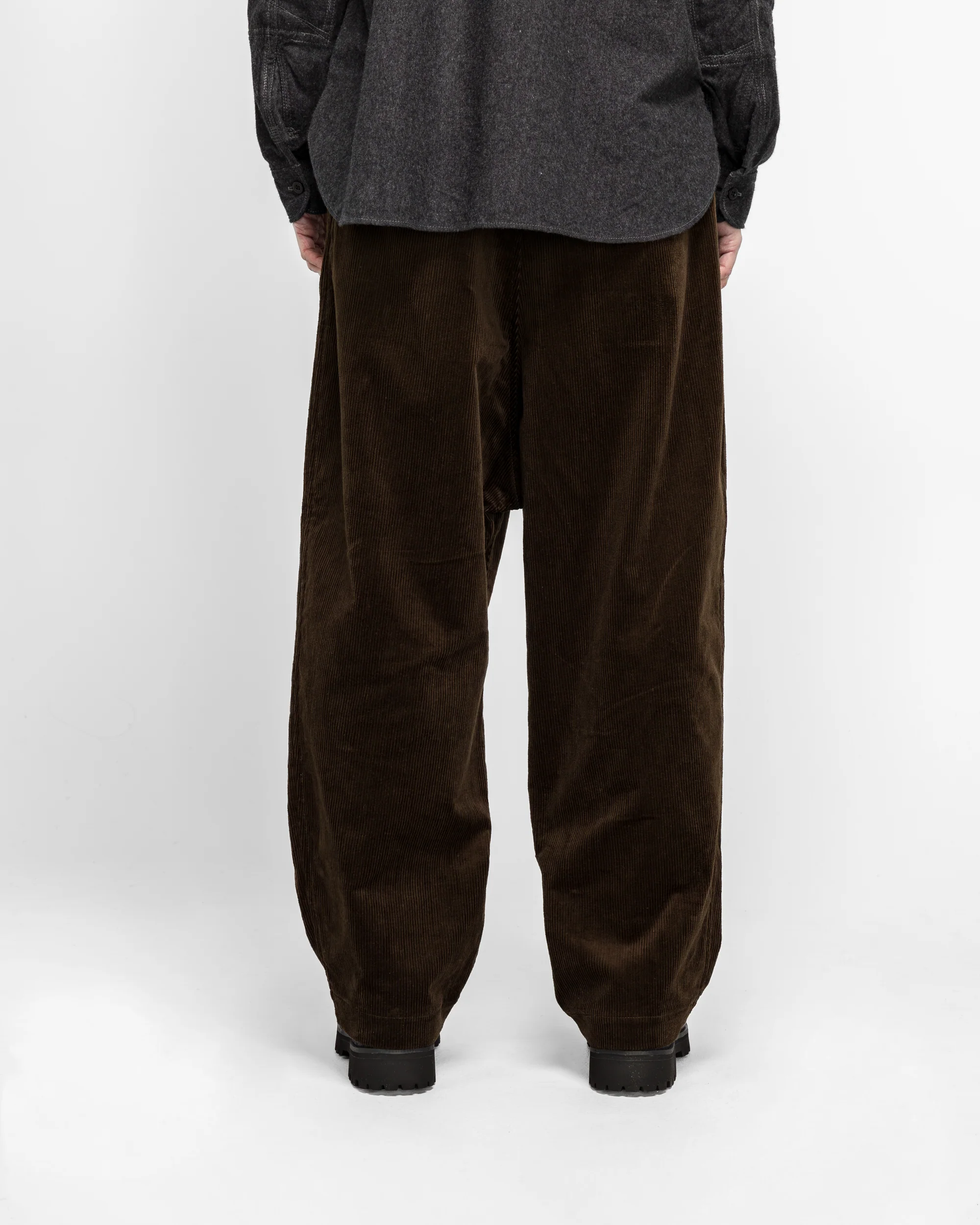 Cotton Corduroy Pants - Dark Brown - Image 4
