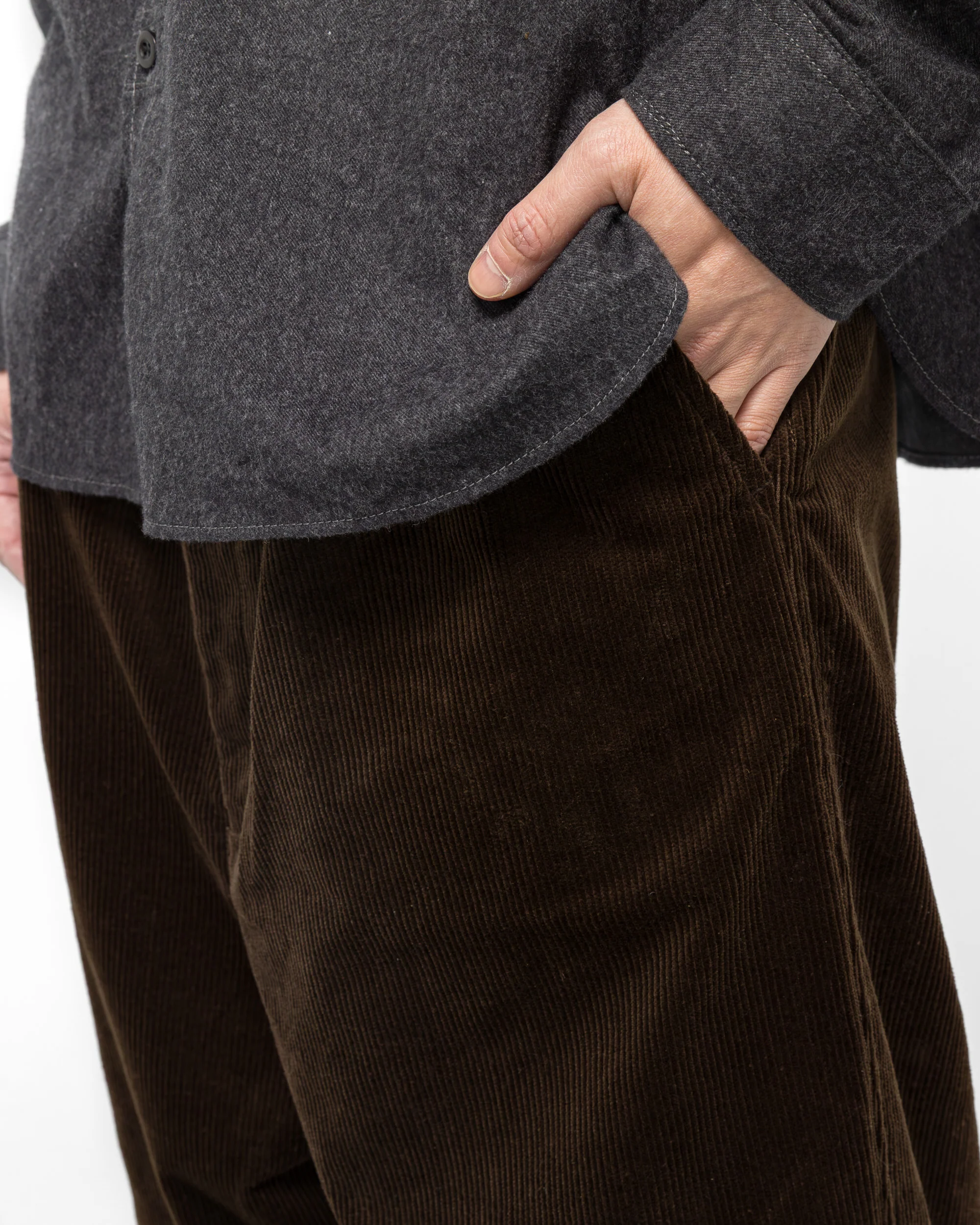 Cotton Corduroy Pants - Dark Brown - Image 5