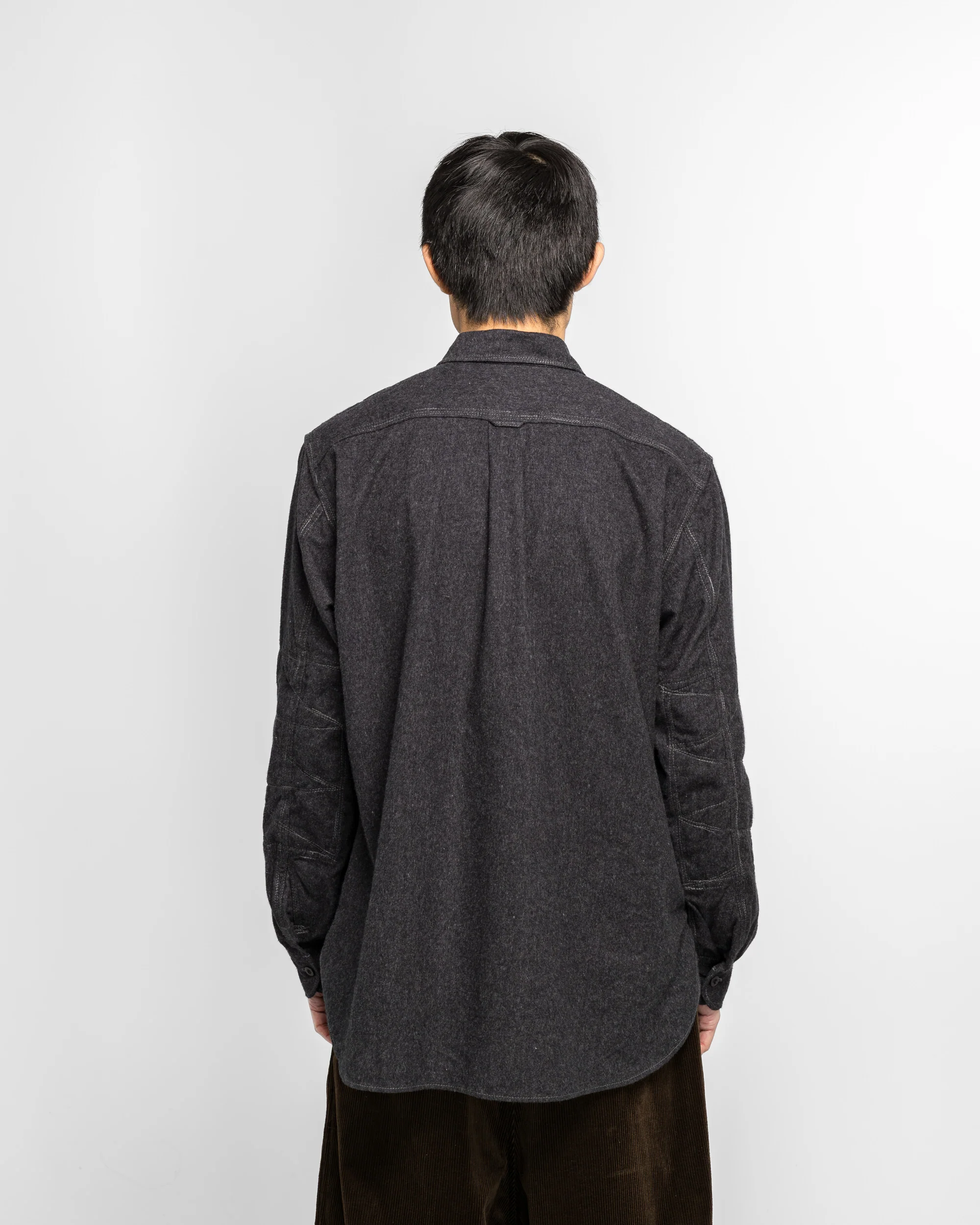 Cotton Flannel Shirt - Charcoal - Image 4
