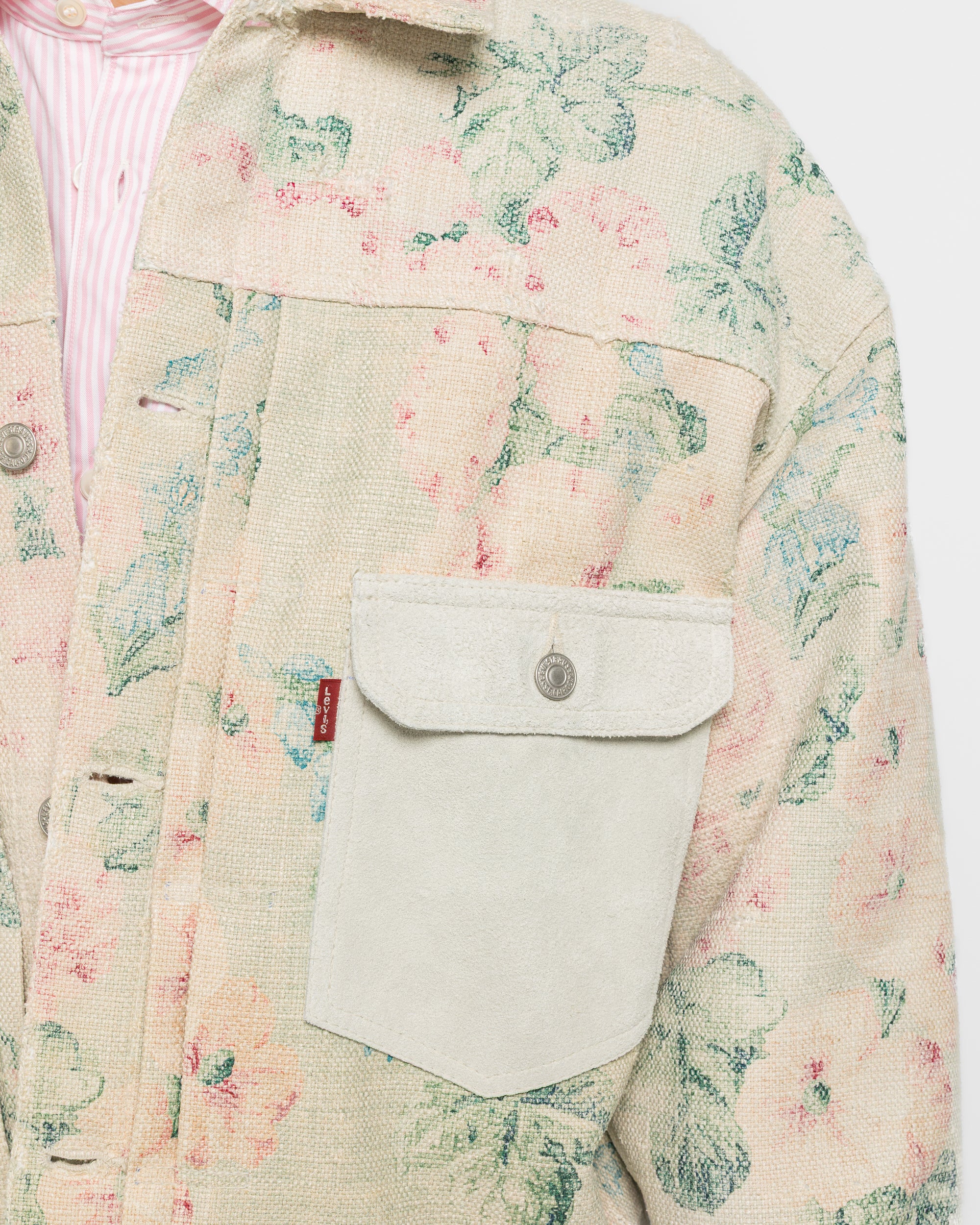Rayon Linen Floral Pattern Cowhide x Levi's - Beige/Green - Image 6