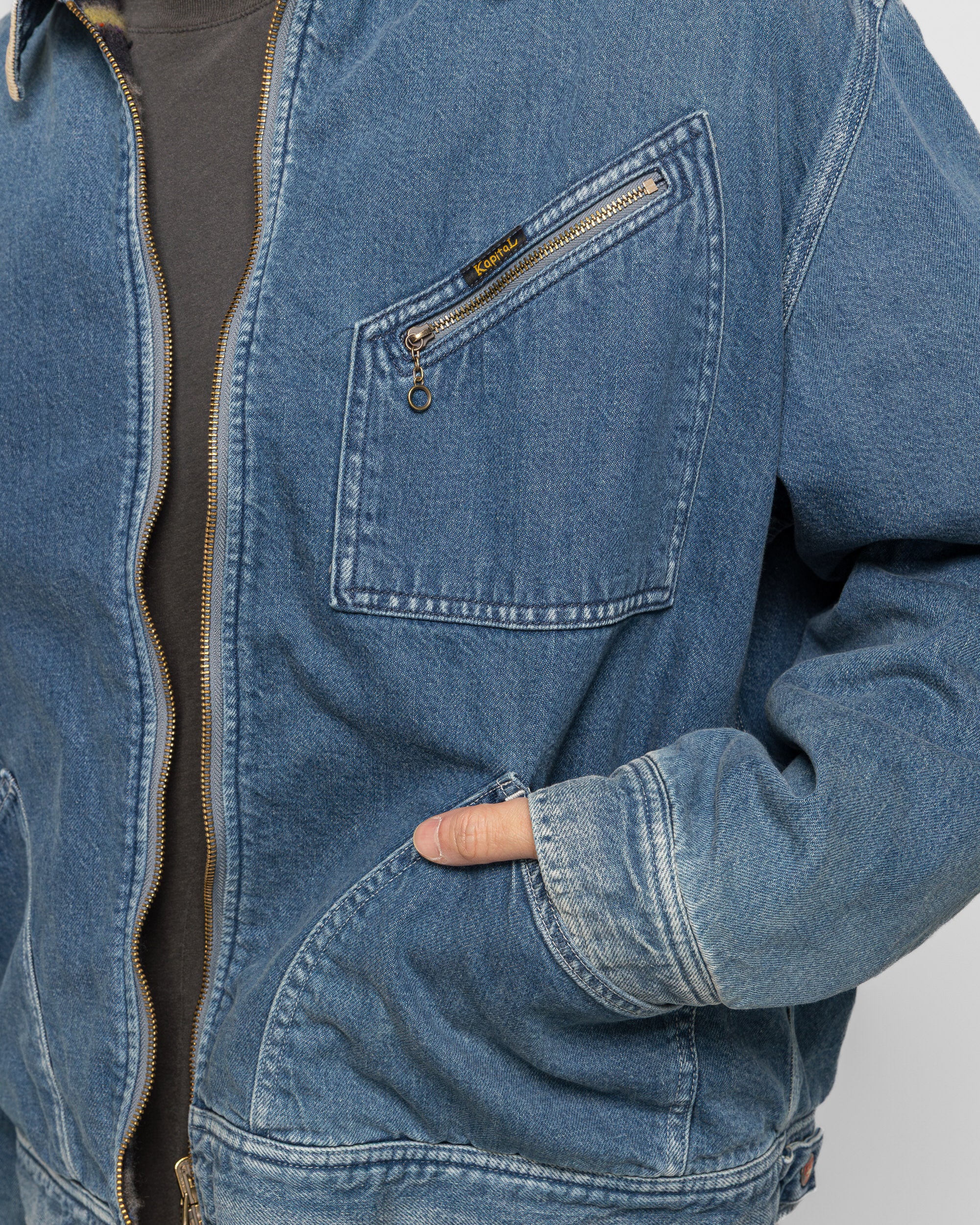 11.5oz Denim Lining Reversible ZIP UP Work JKT (VIRGIN MARY) - PRO - Image 8