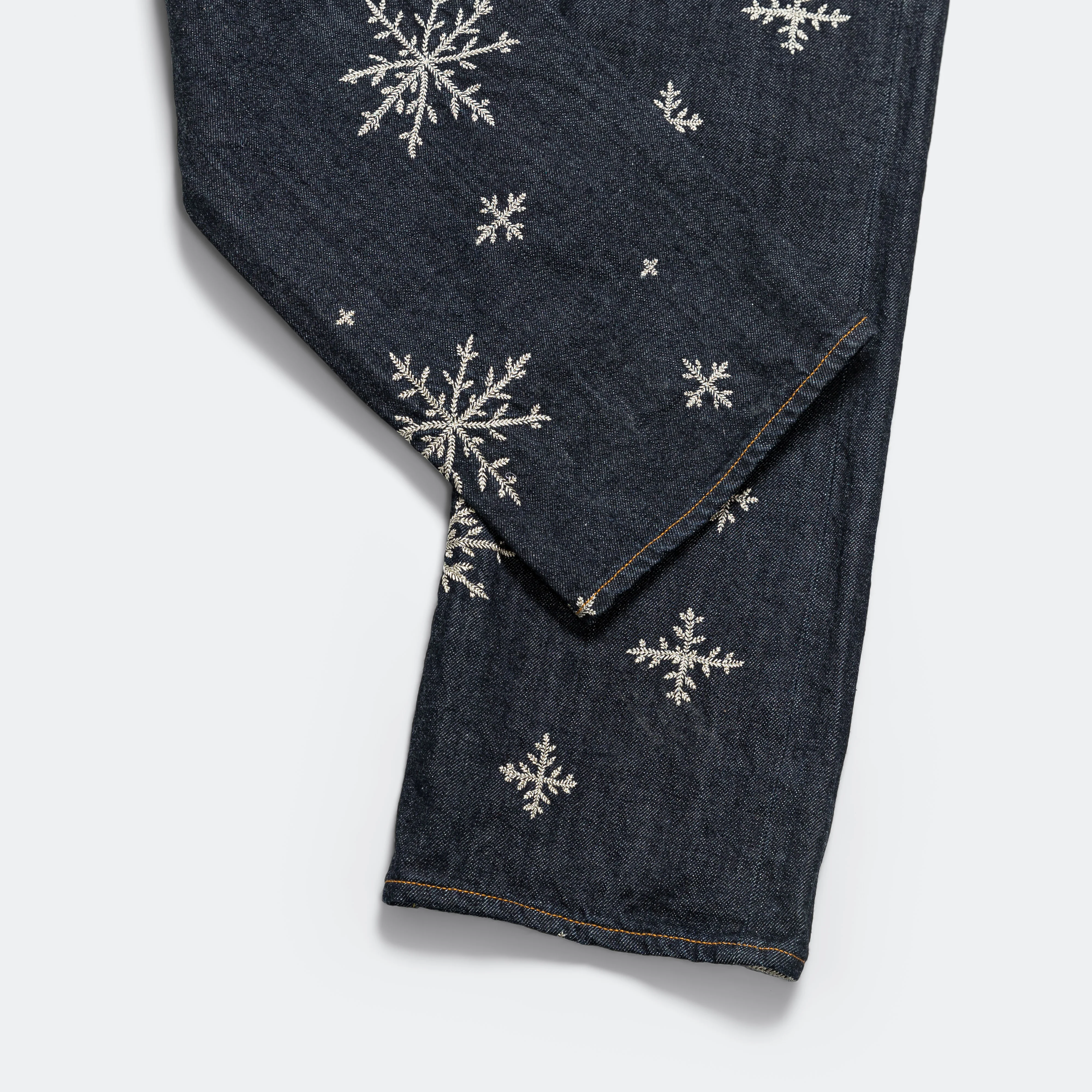 14oz Denim SNOW Embroidery 5P Jeans - Indigo - Image 5
