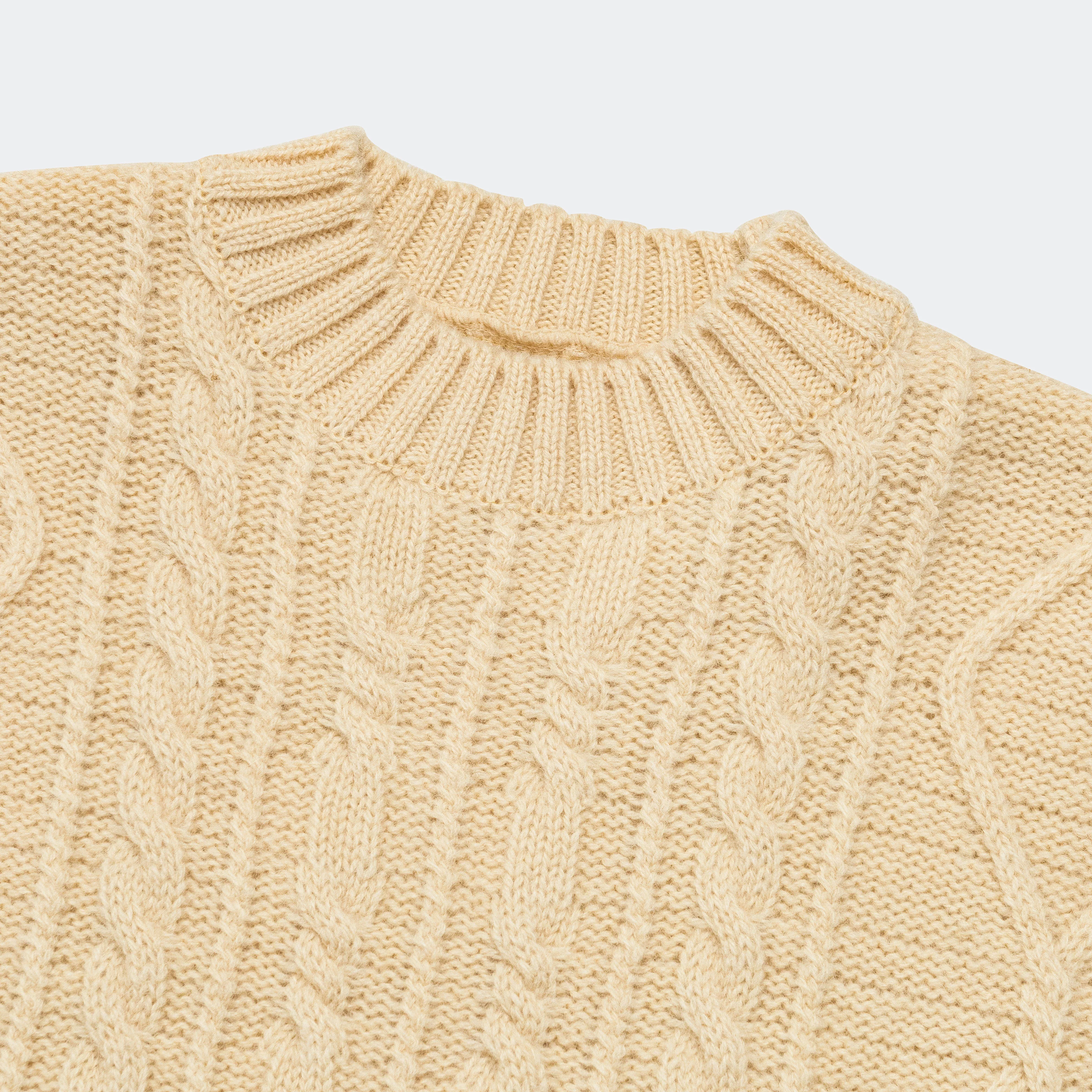 5G Wool Cable Knit PROFILE RAINBOWY Patch Sweater - Nat - Image 3