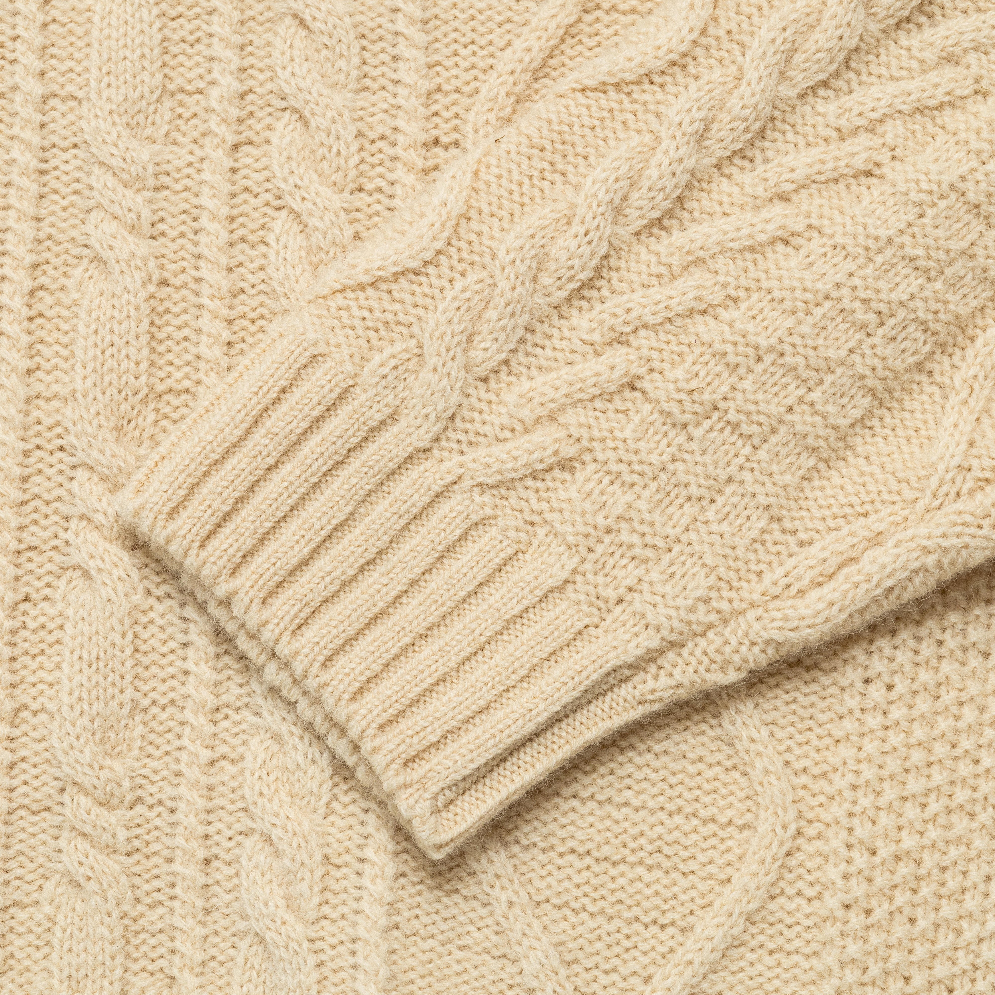 5G Wool Cable Knit PROFILE RAINBOWY Patch Sweater - Nat - Image 5