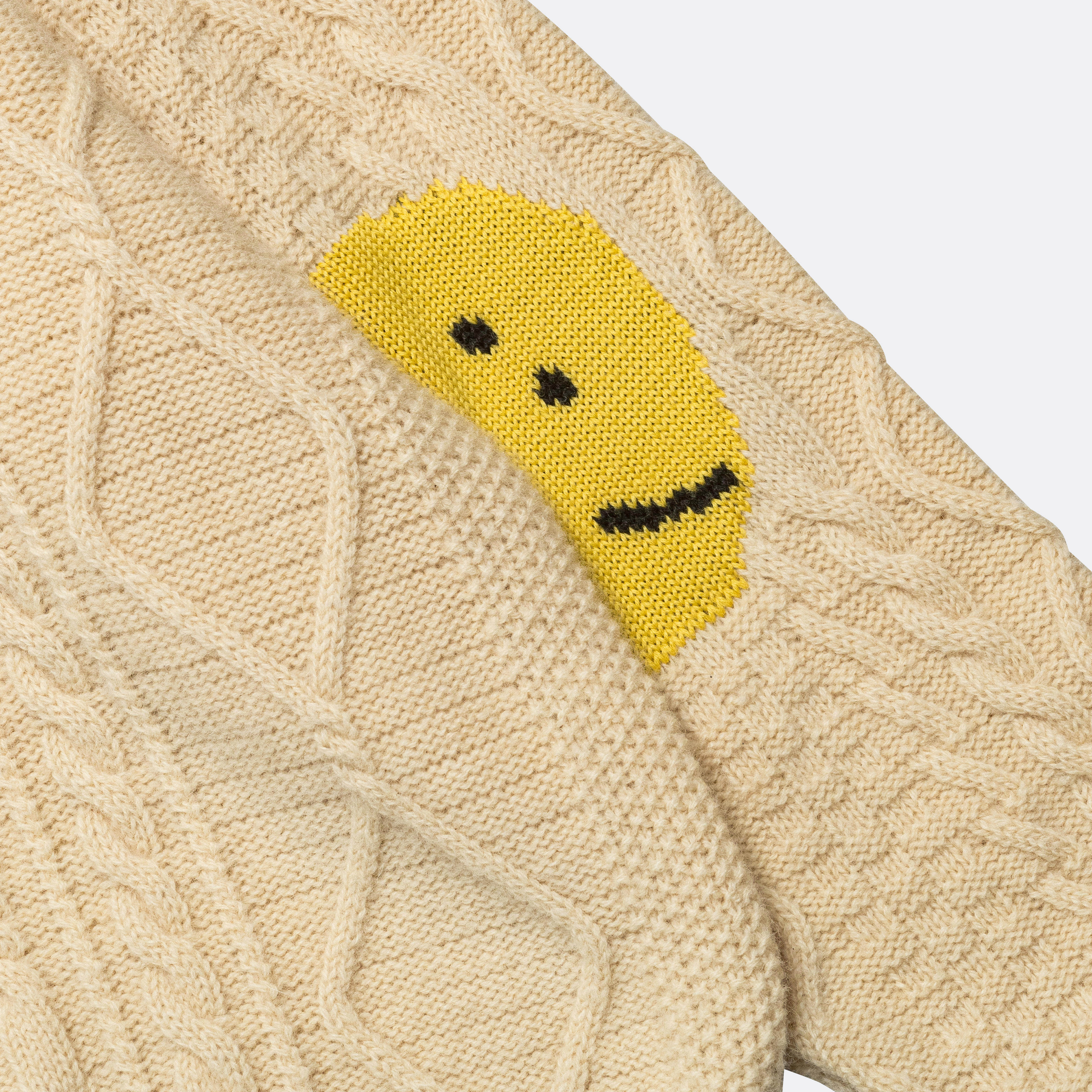 5G Wool Cable Knit PROFILE RAINBOWY Patch Sweater - Nat - Image 7