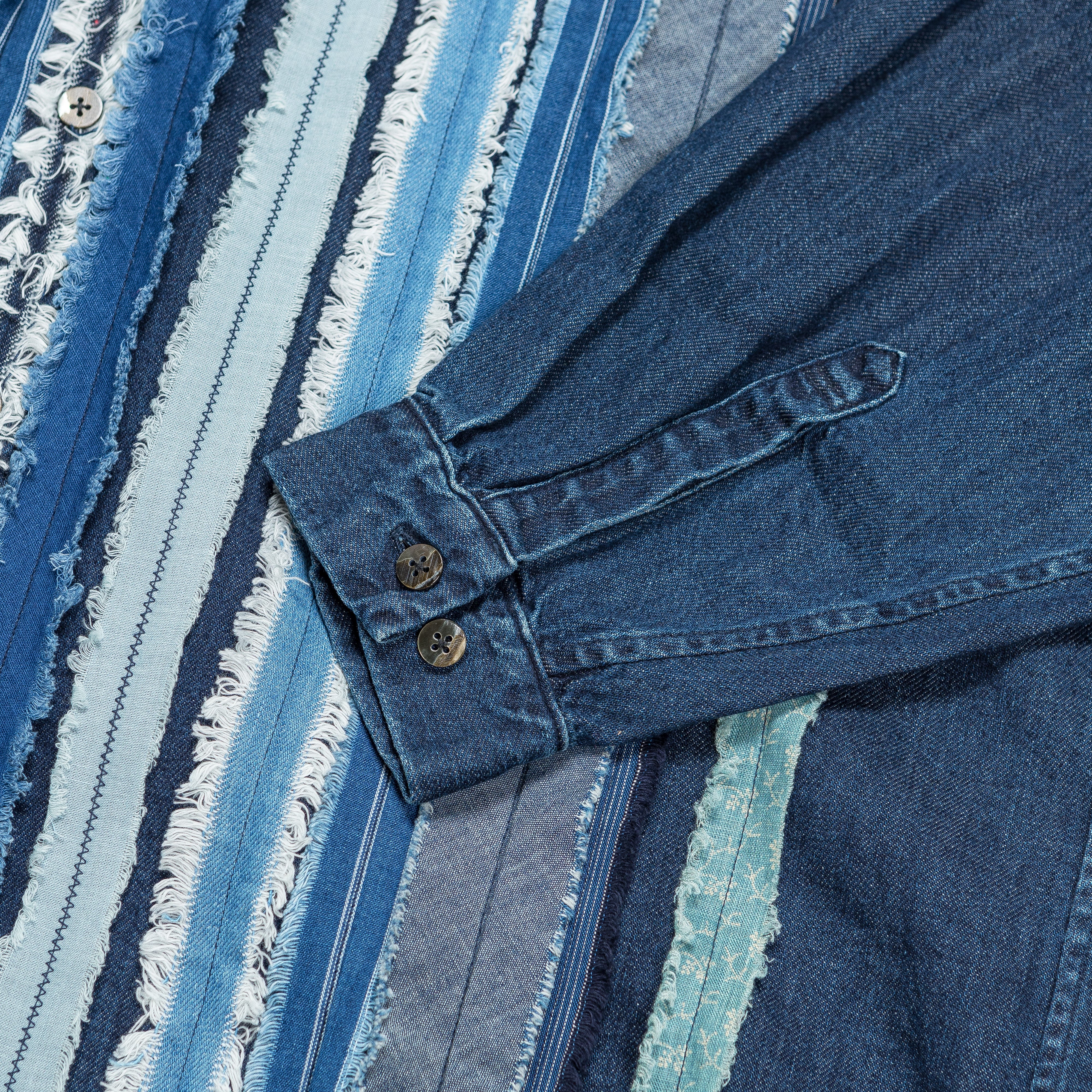 8oz Denim HOBO Dress Band Collar Shirt - IDG - Image 3