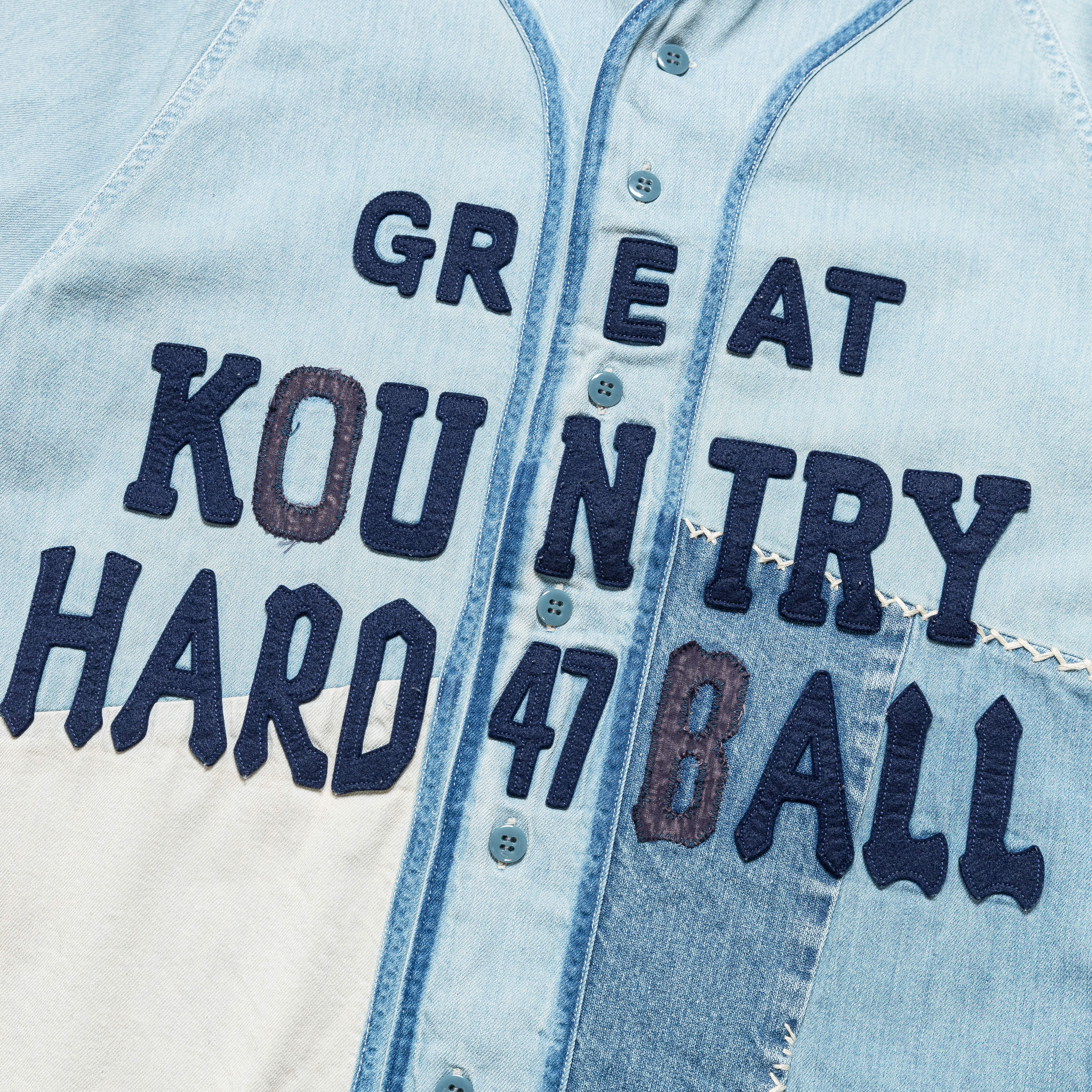 8oz Reconstruction Denim GREAT KOUNTRY Baseball Shirt - Pro - Image 3