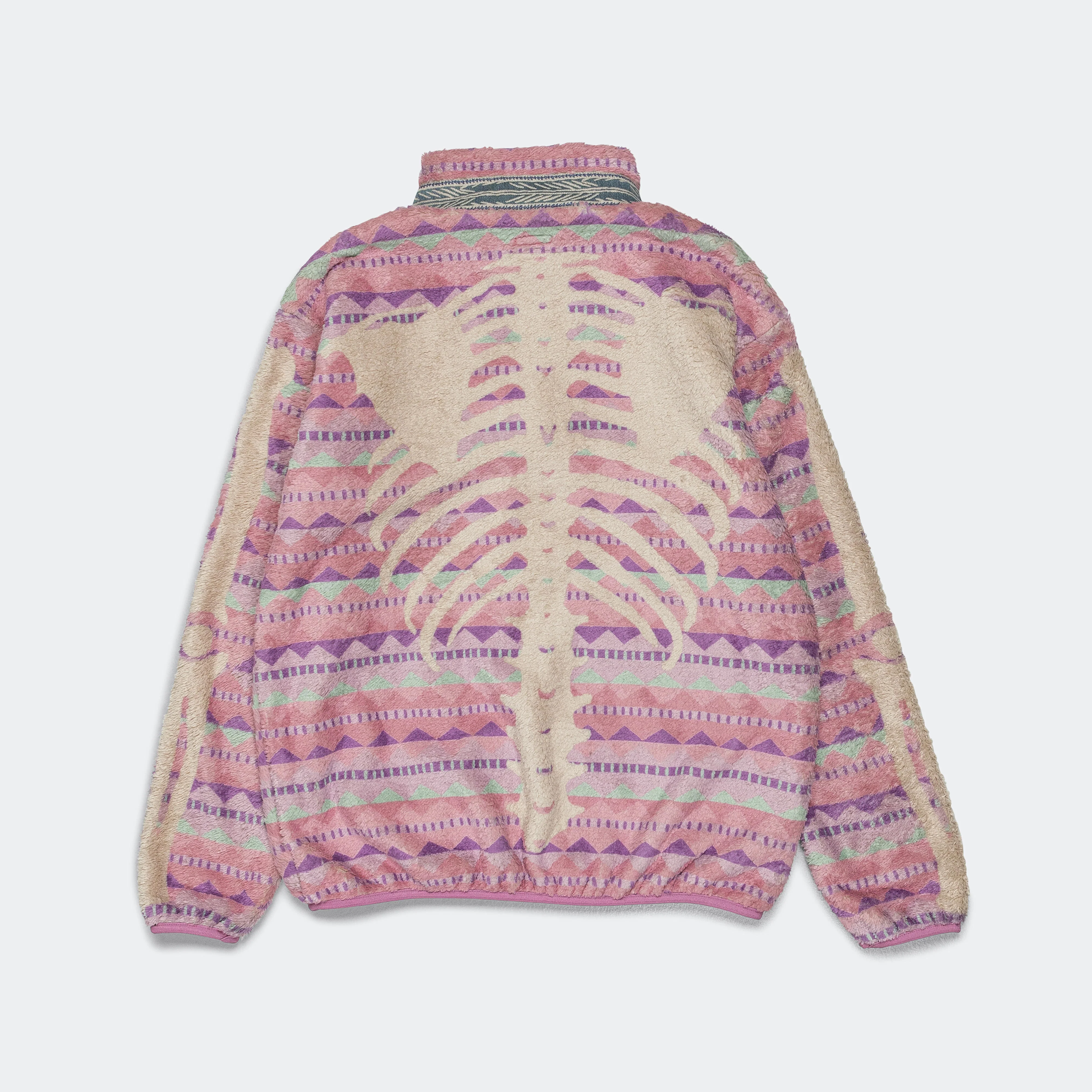 ASHLAND Stripe & BONE Fleece ZIP Blouson - Pink - Image 3