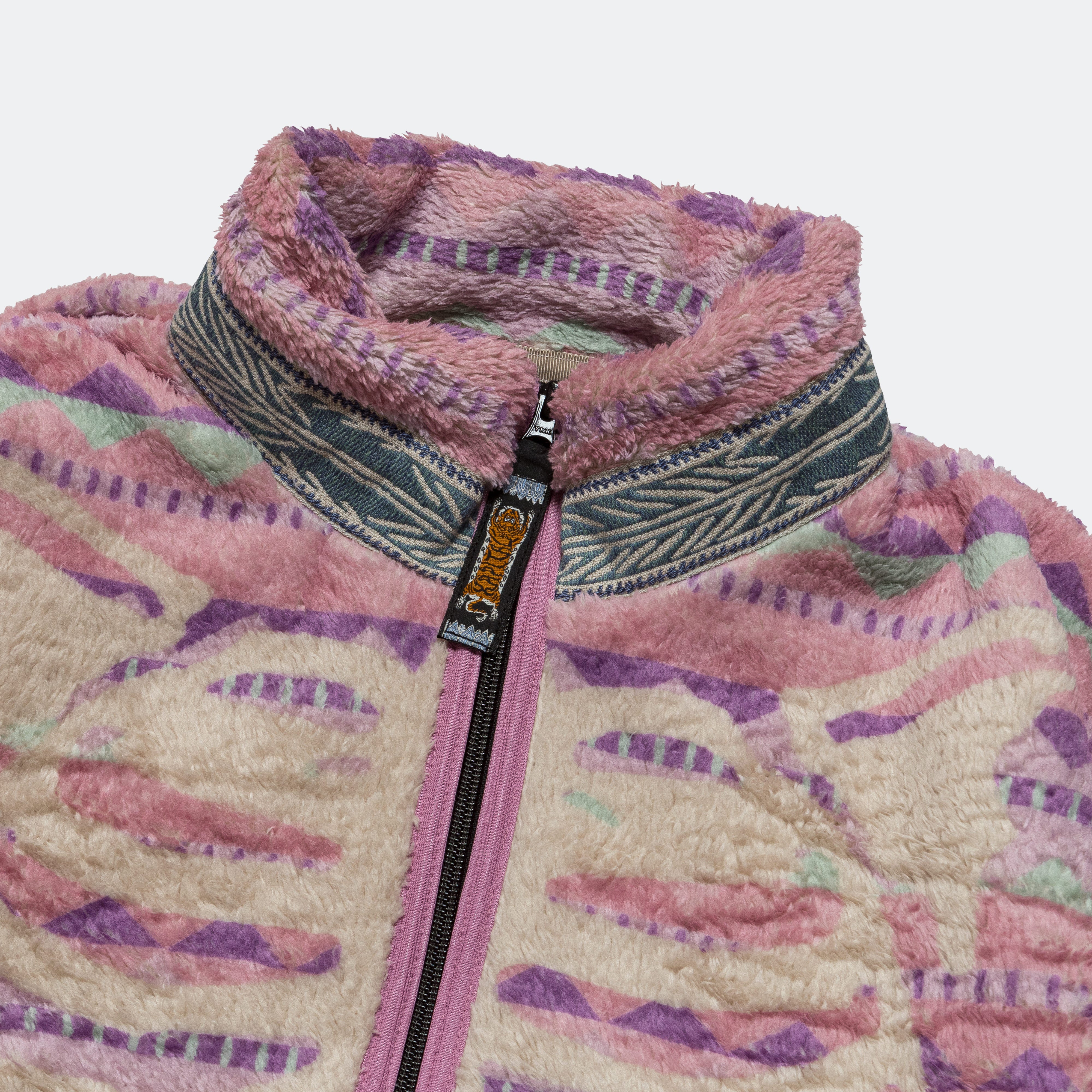 ASHLAND Stripe & BONE Fleece ZIP Blouson - Pink - Image 4