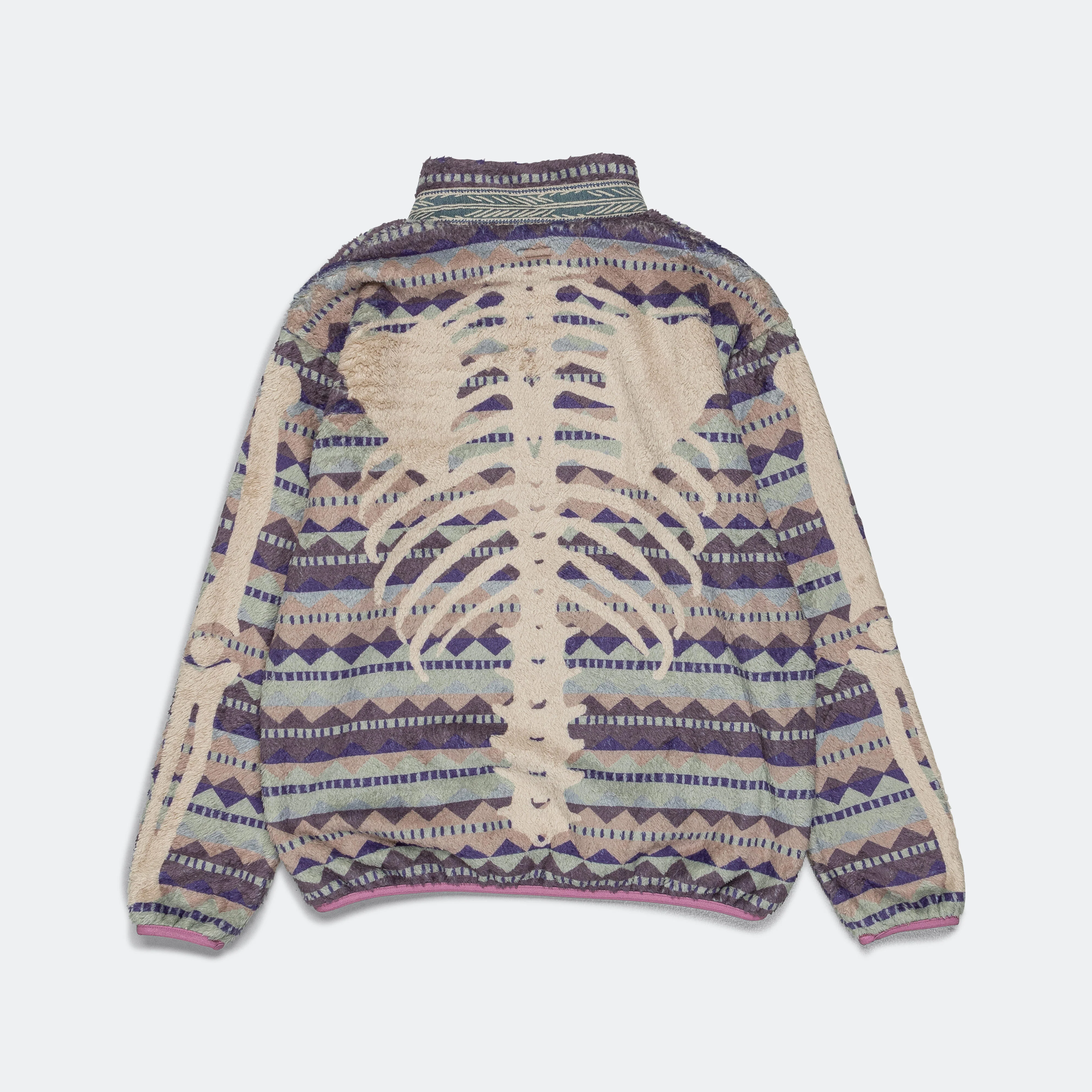 ASHLAND Stripe & BONE Fleece ZIP Blouson - Purple - Image 3