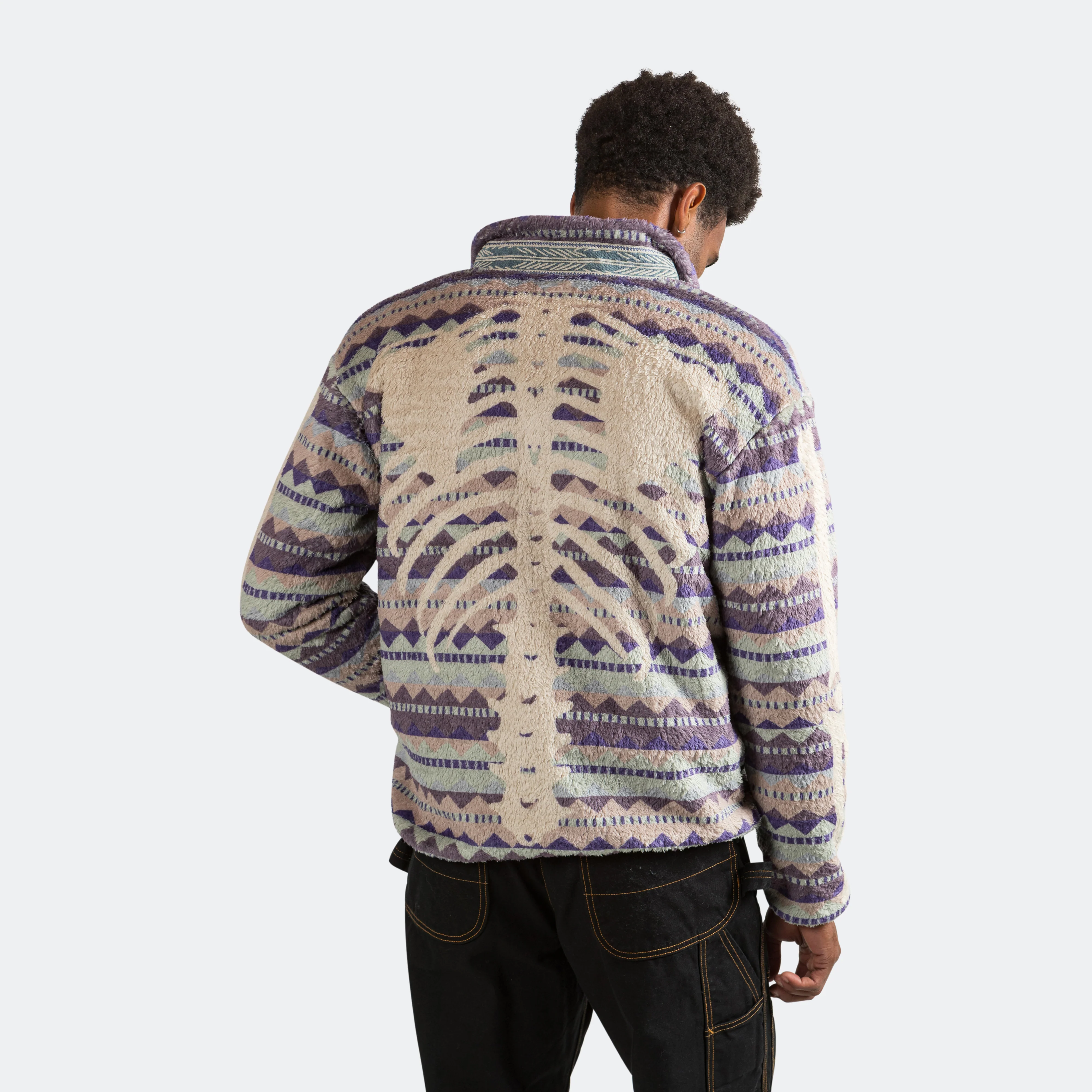 ASHLAND Stripe & BONE Fleece ZIP Blouson - Purple - Image 8