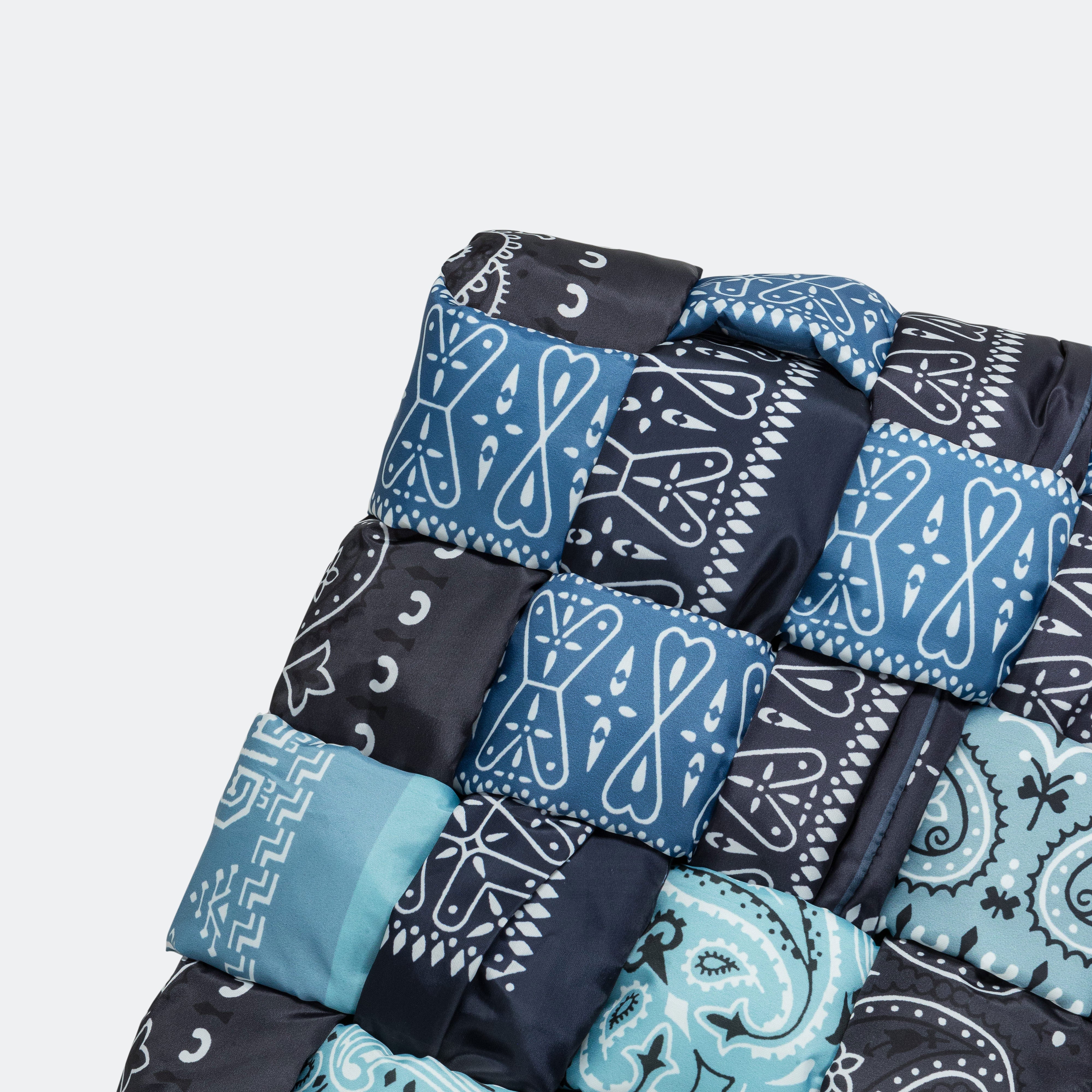 Bandana Print Nylon KEEL WEAVING Scarf - Navy - Image 4