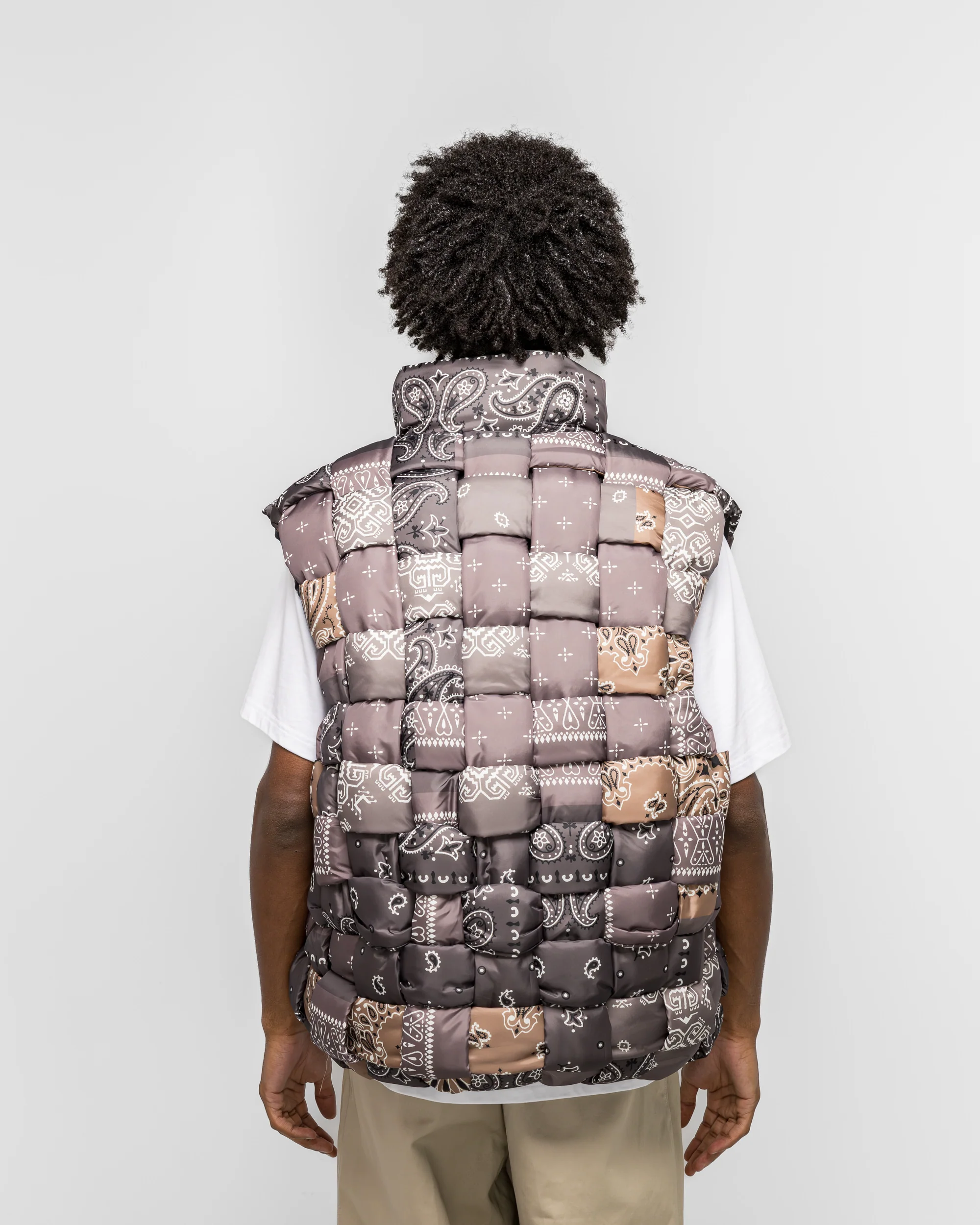 Bandanna Nylon KEEL Weaving Vest - Brown - Image 4