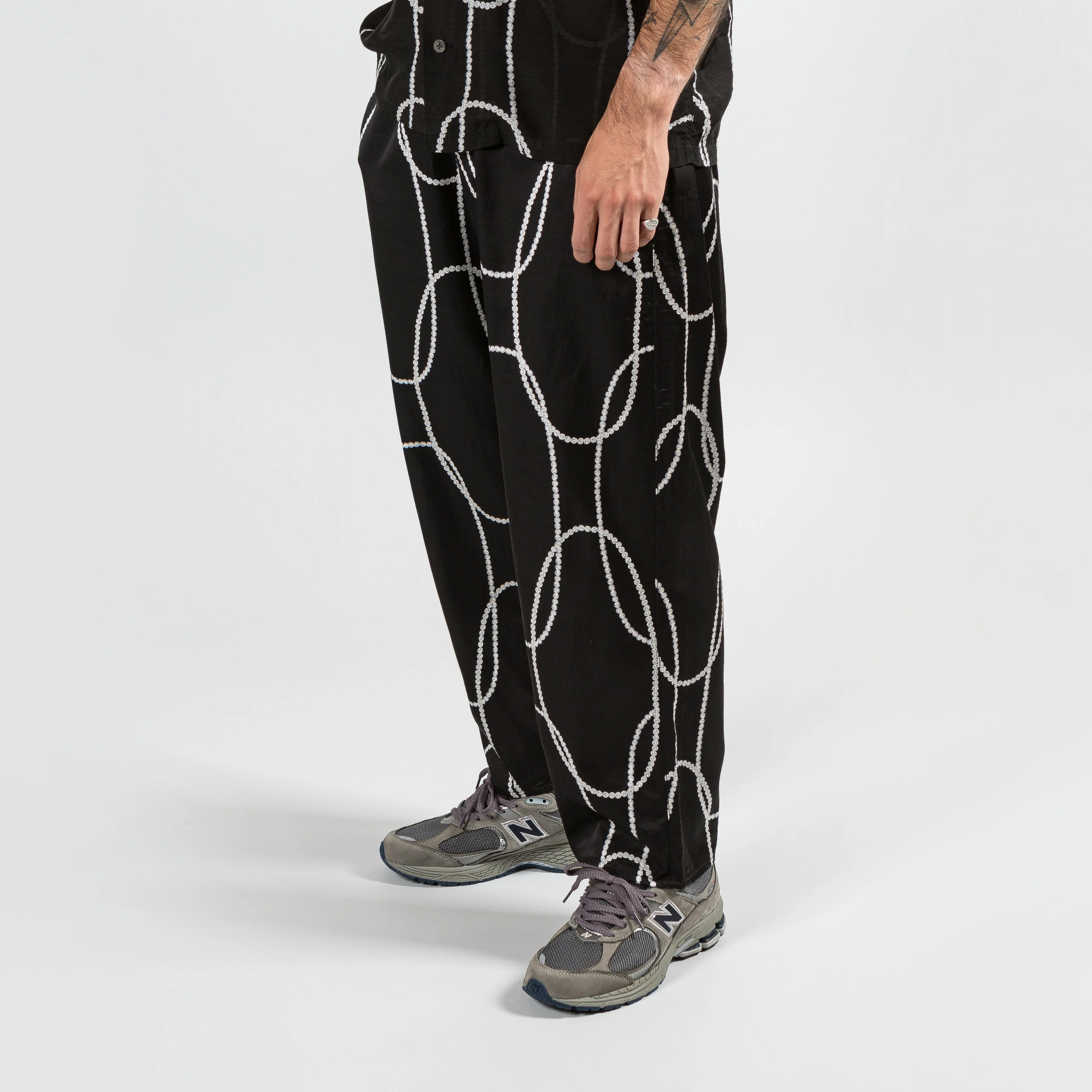 Cotton Rayon PEARL-KATABIRA EASY Pants - Black - Image 7