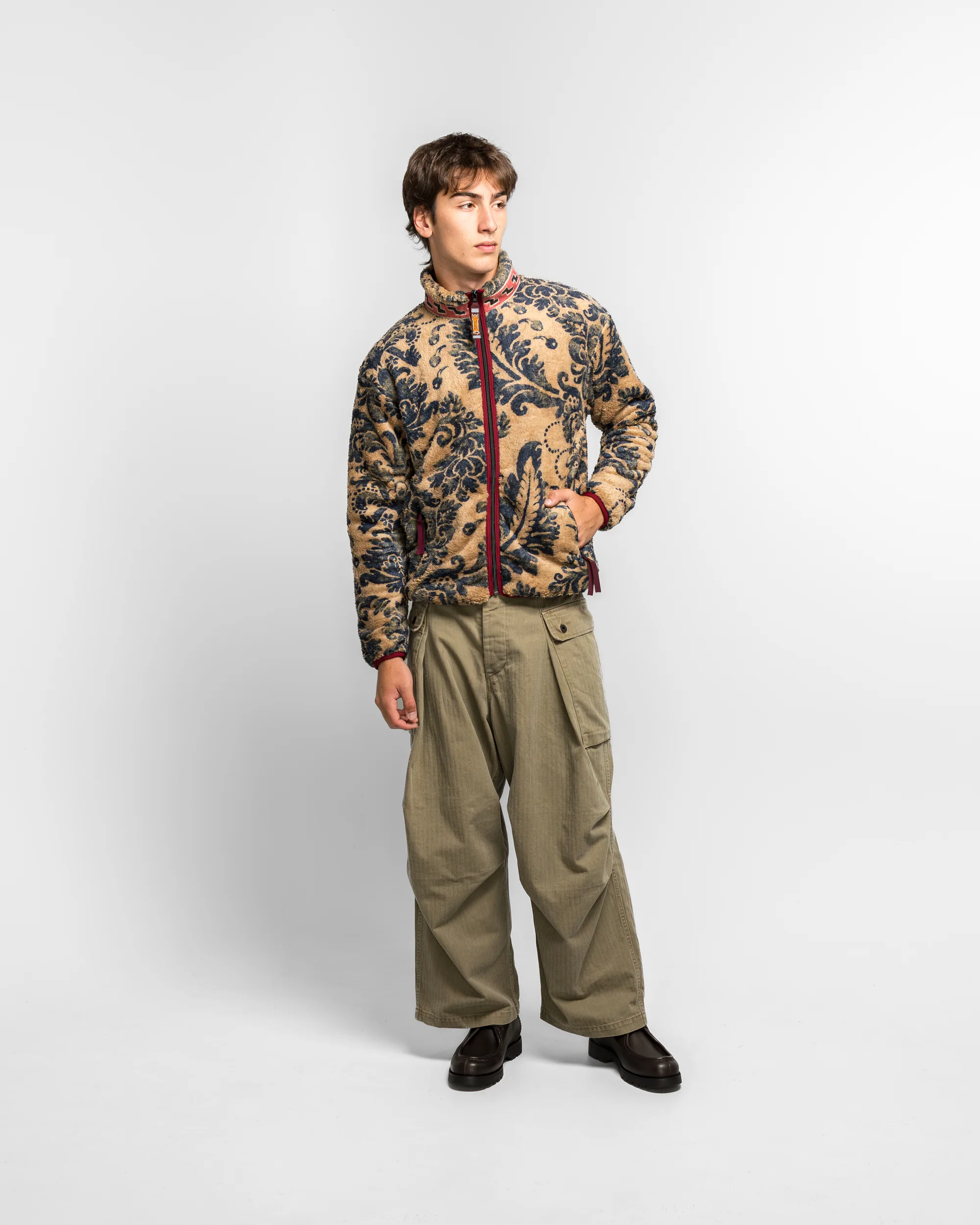 DAMASK Fleece ZIP Blouson (VirginMary) - Beige - Image 8