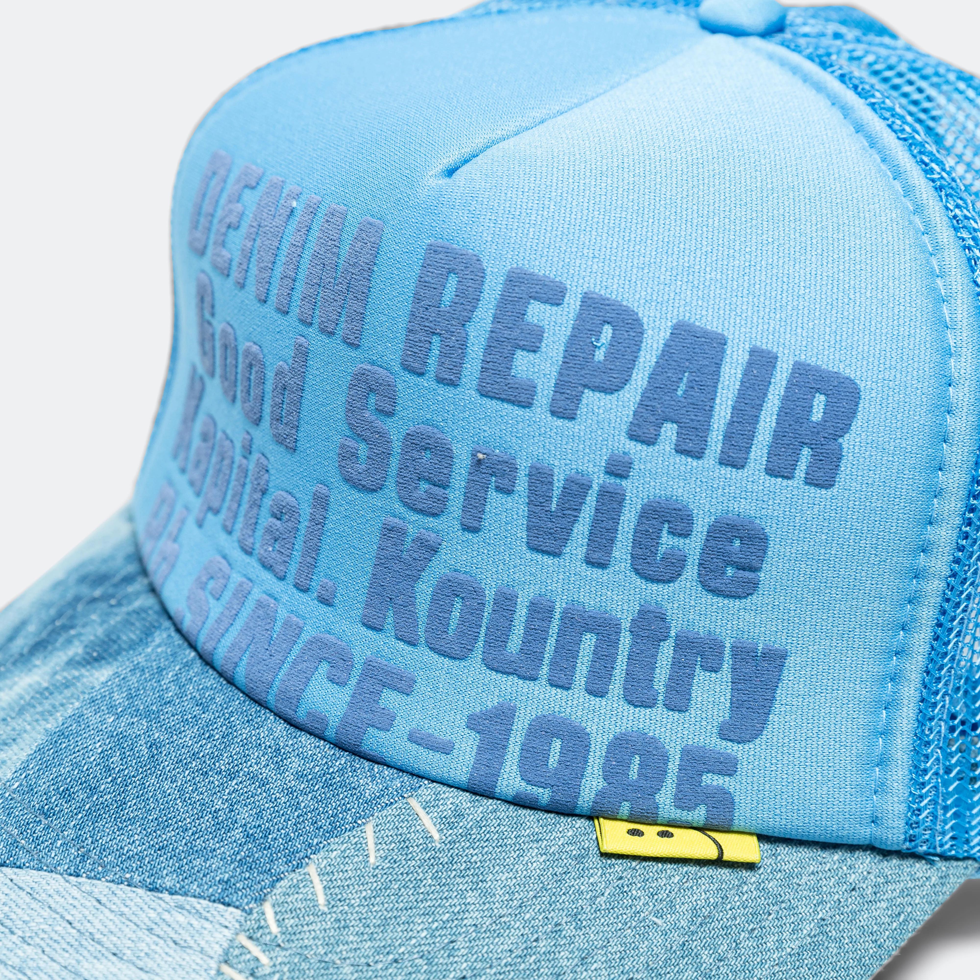 DENIM REPAIR SERVICE Denim Re-Construct Trucker Cap - Sax - Image 3