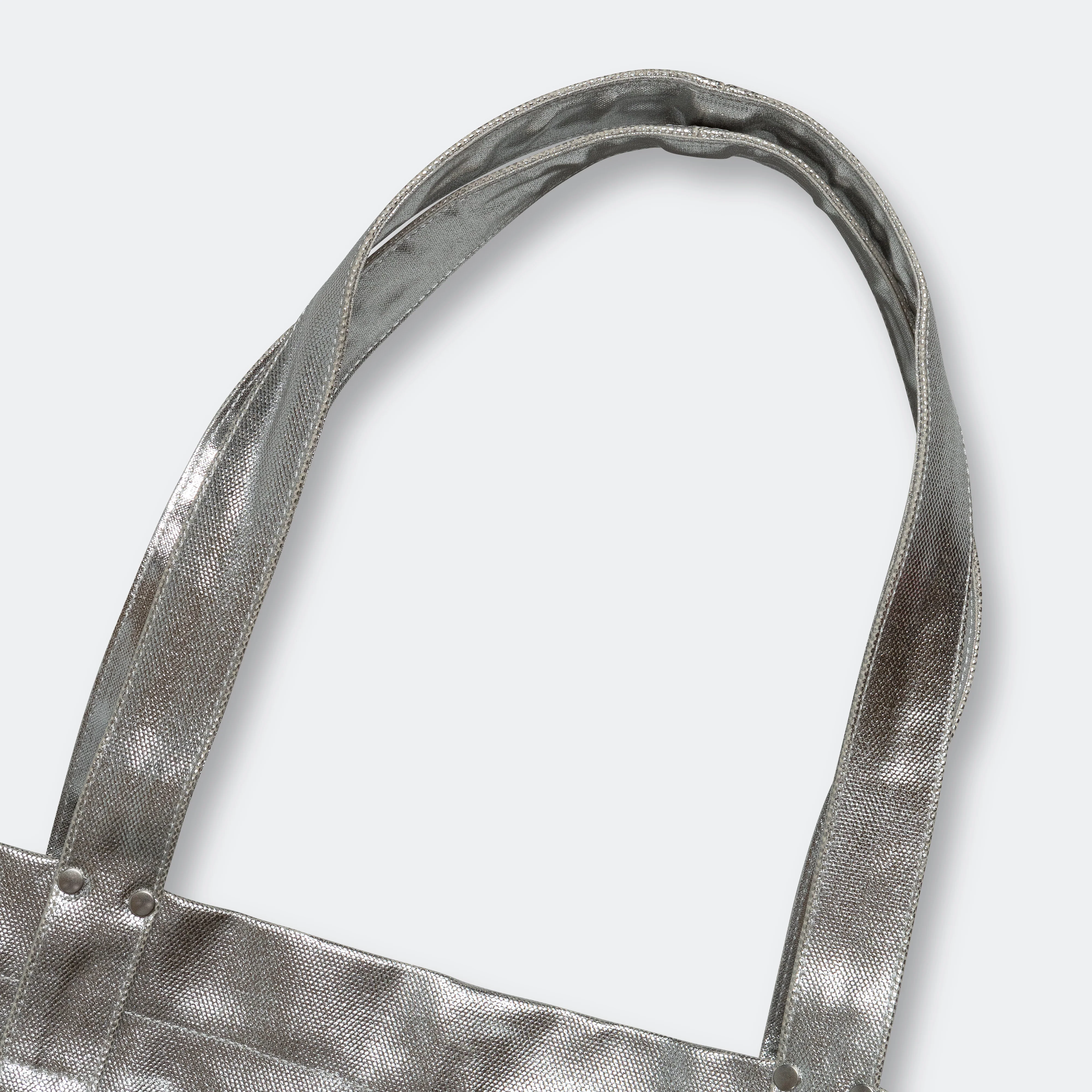 Foiled Canvas BRICK TOOL Bag Short-L - Silver - Image 4