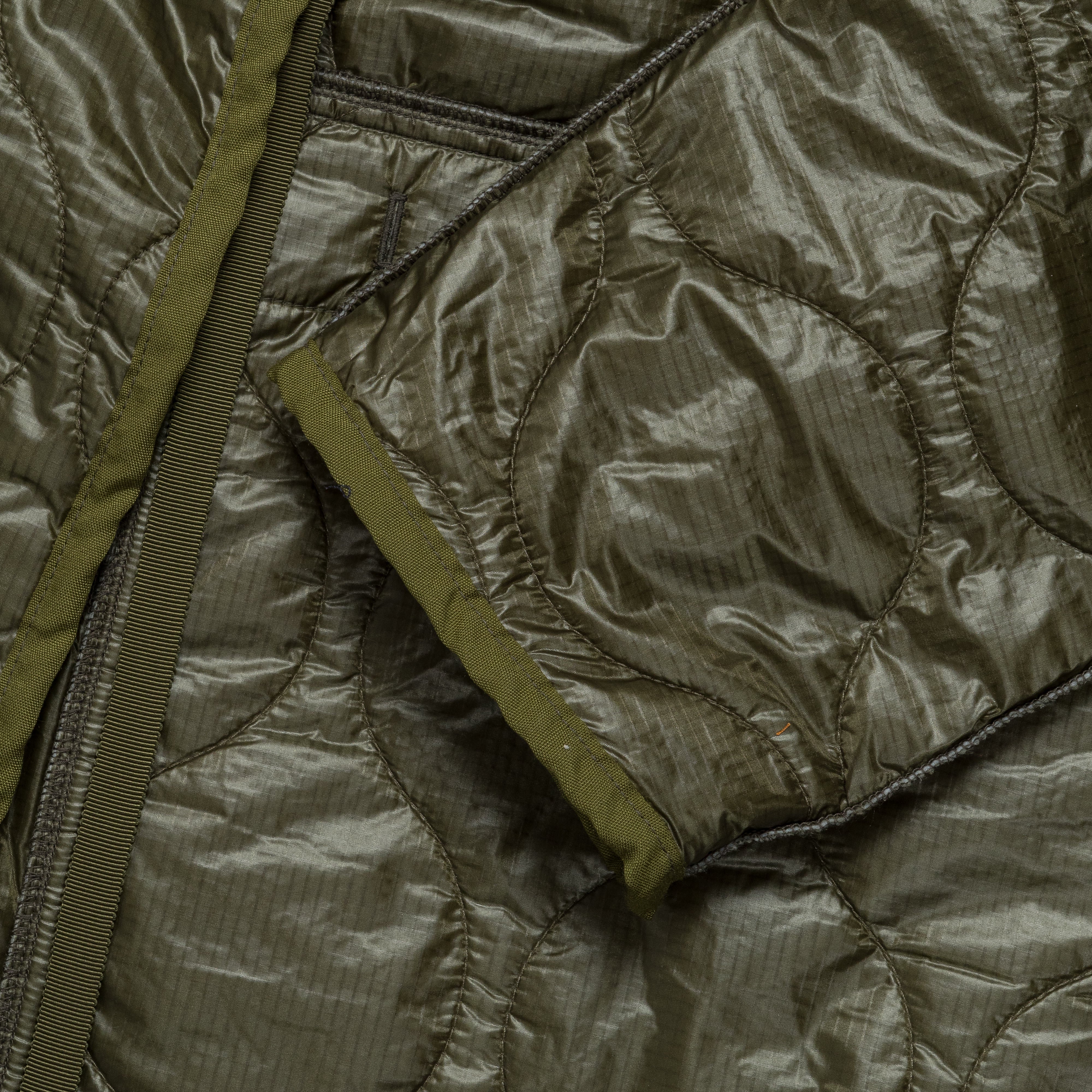 Nylon Quilting Lining RING Coat - Khaki - Image 5
