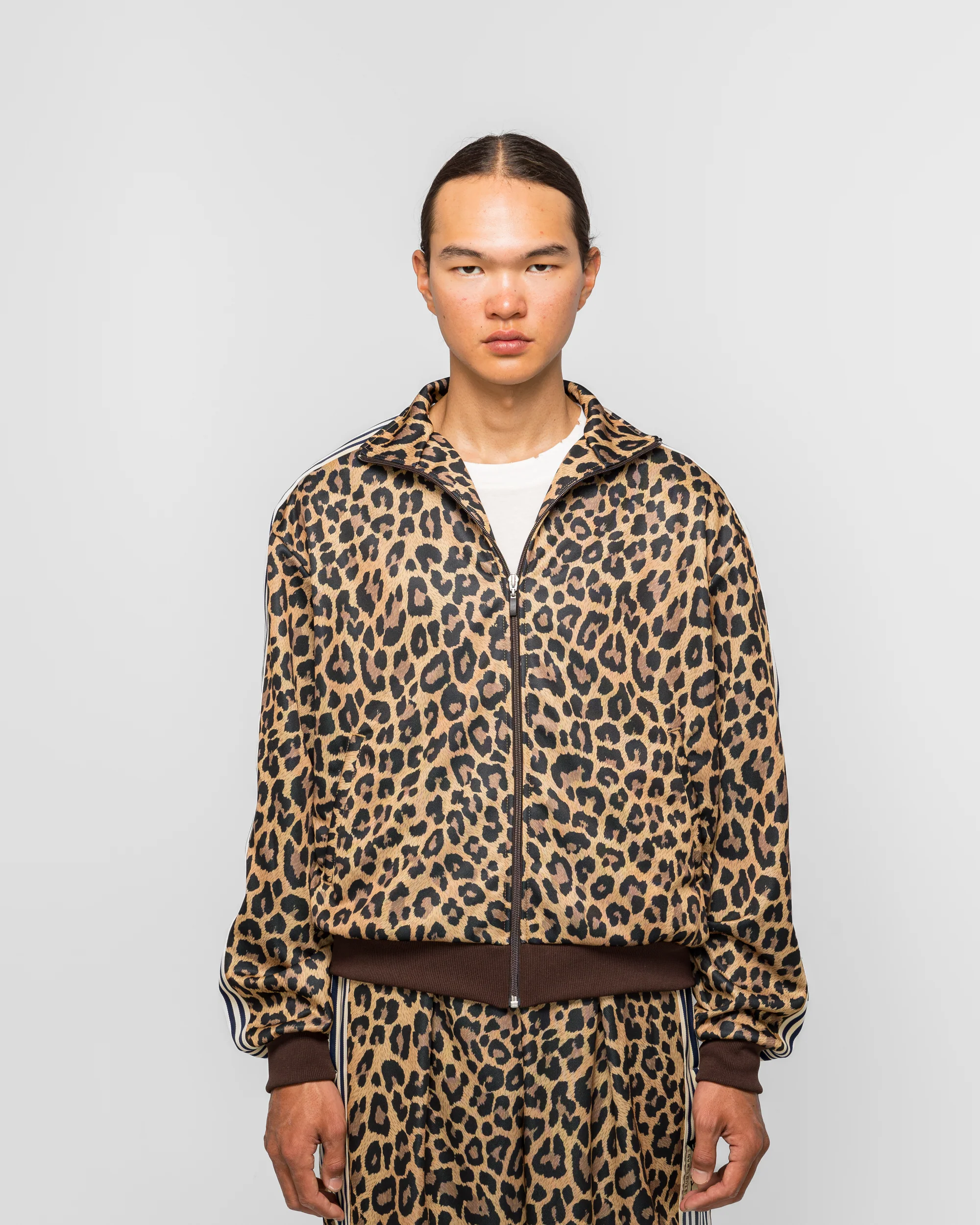 Smooth Jersey Leopard STANTMAN & WOMAN Track JKT - Brown - Image 2