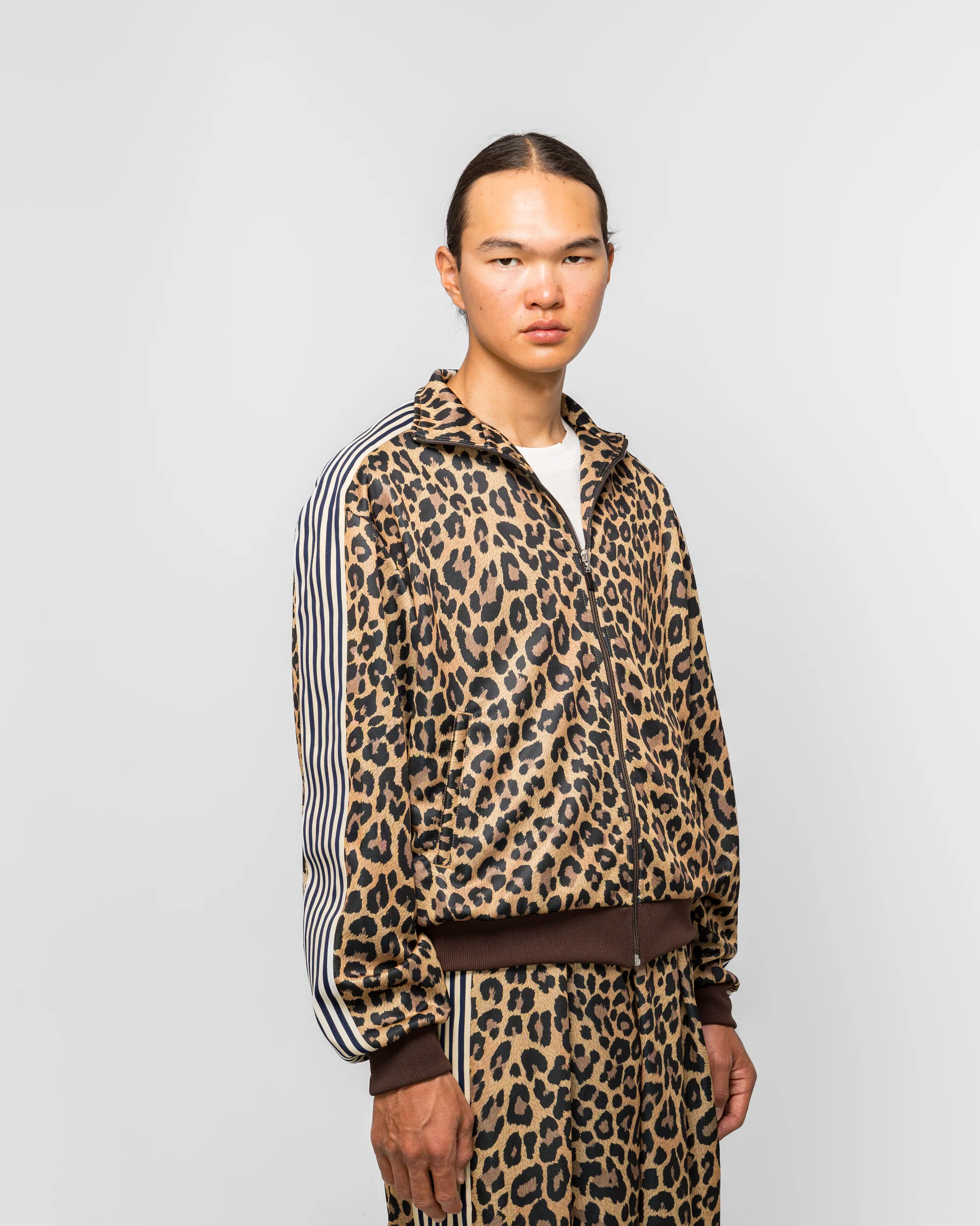 Smooth Jersey Leopard STANTMAN & WOMAN Track JKT - Brown - Image 3