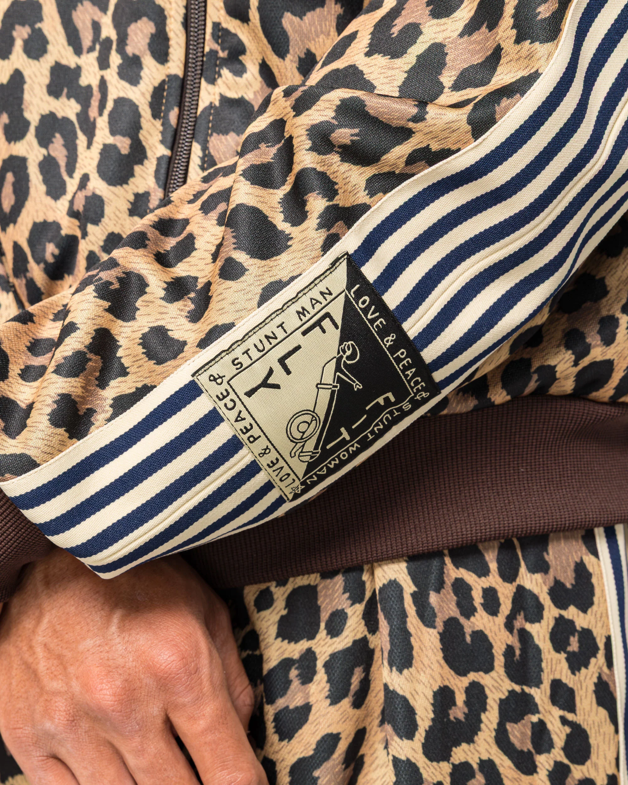 Smooth Jersey Leopard STANTMAN & WOMAN Track JKT - Brown - Image 5