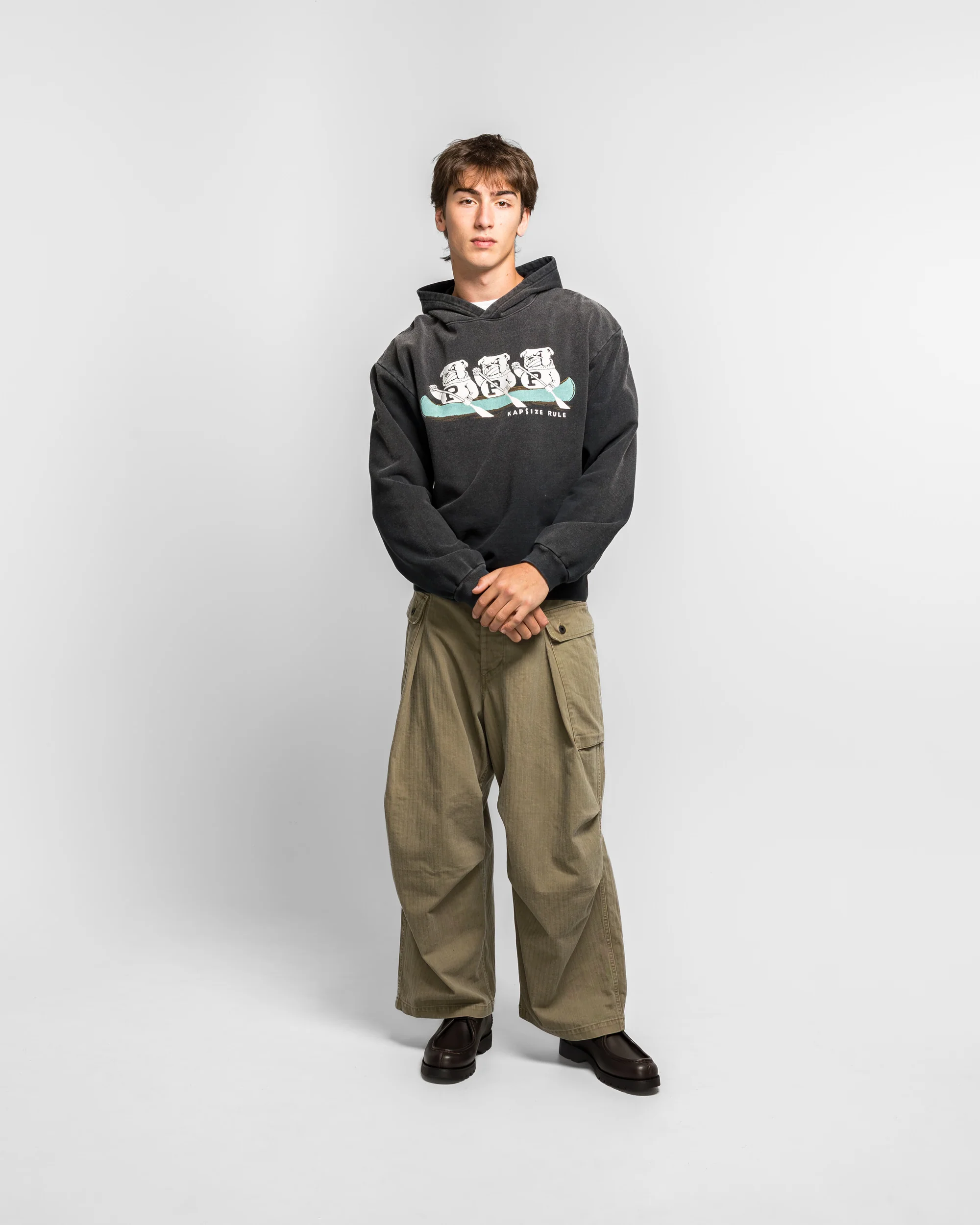 SWT Knit Hoodie ('P' BULLDOG) - Black - Image 6