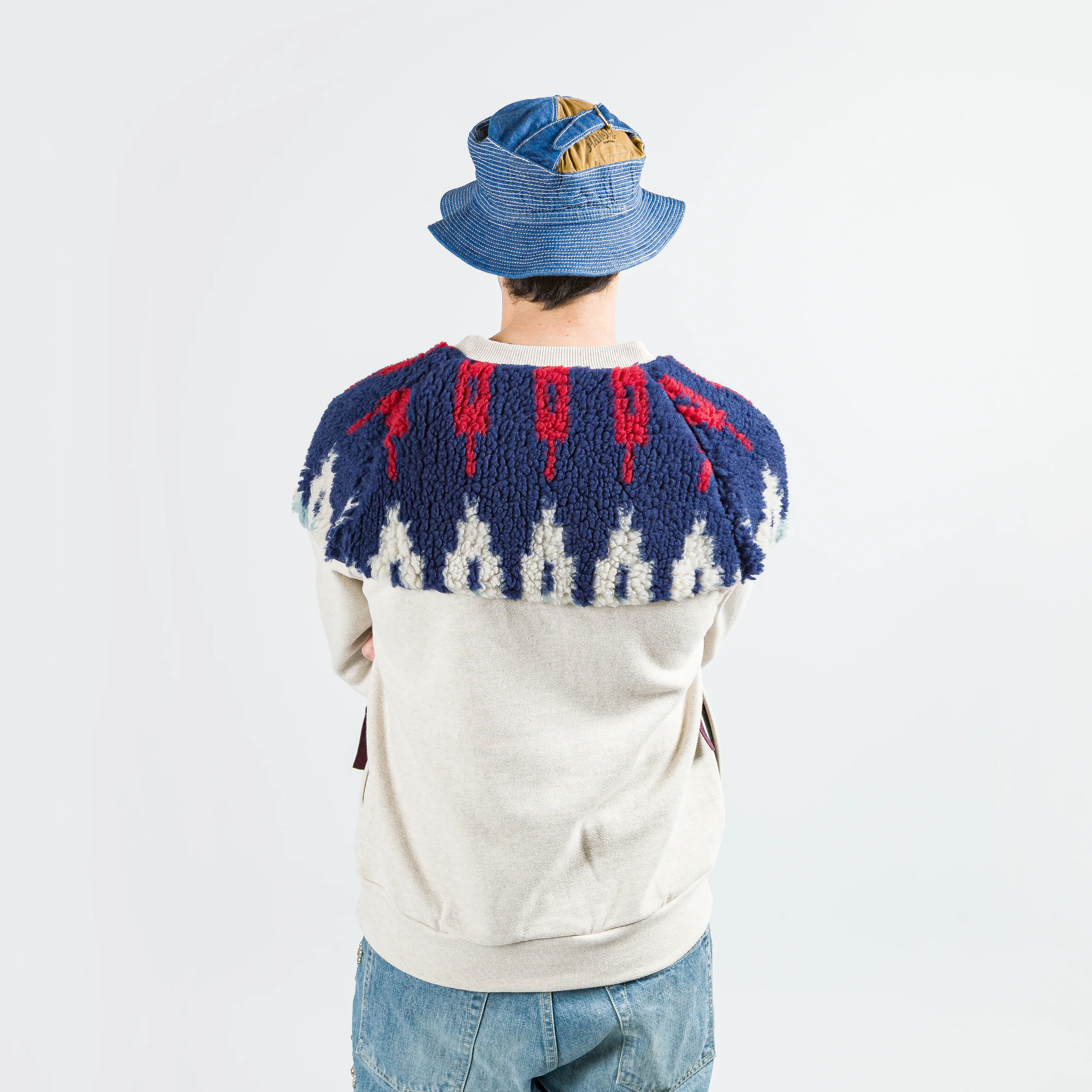 TOP Fleece Knit x BOA Fleece NORDIC SWT - Navy/Red - Image 6