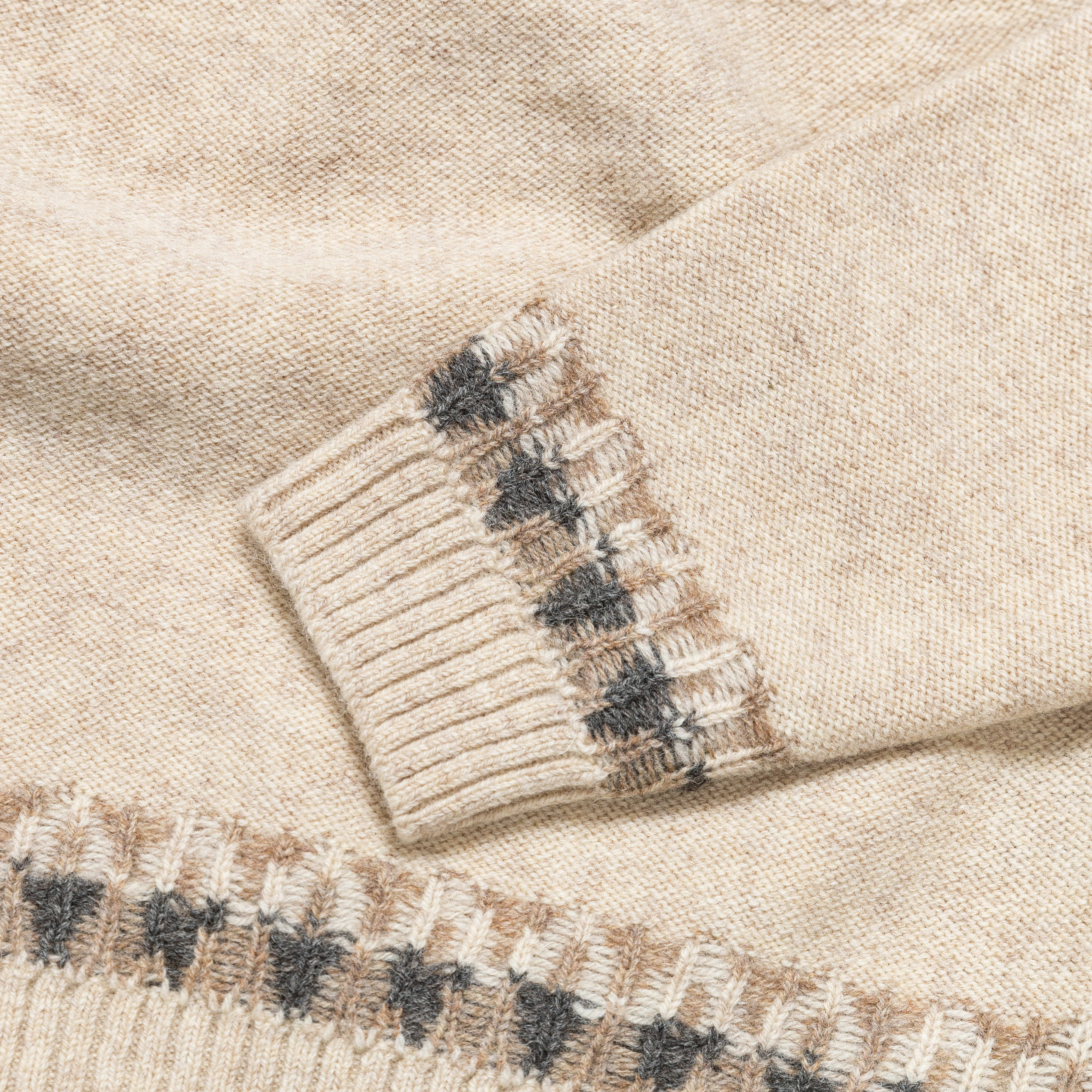 5G Wool NORDIC SMILIE Patch Raglan Sweater - Ecru - Image 3