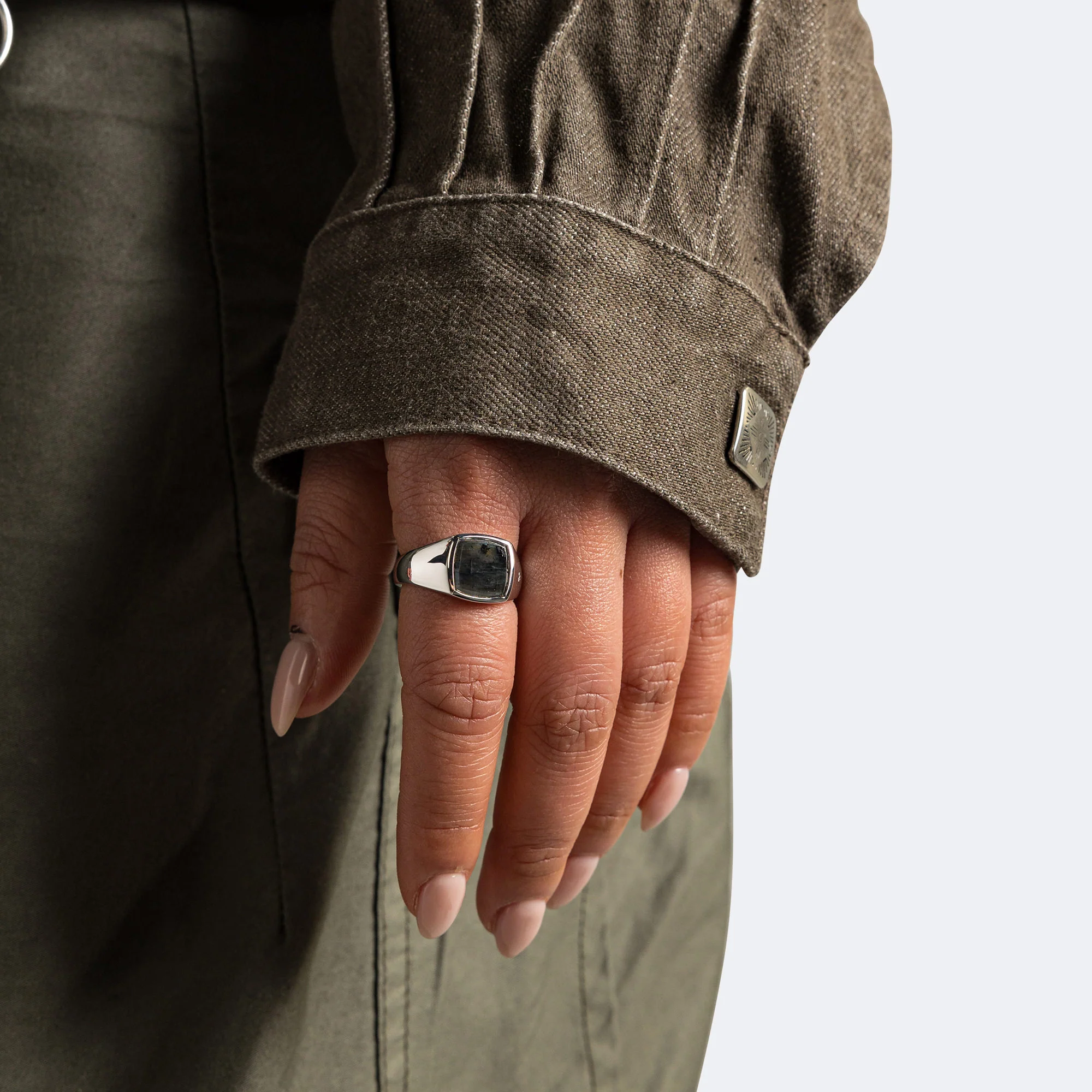 Kay Ring - Black Larkivite/925 Silver - Image 5