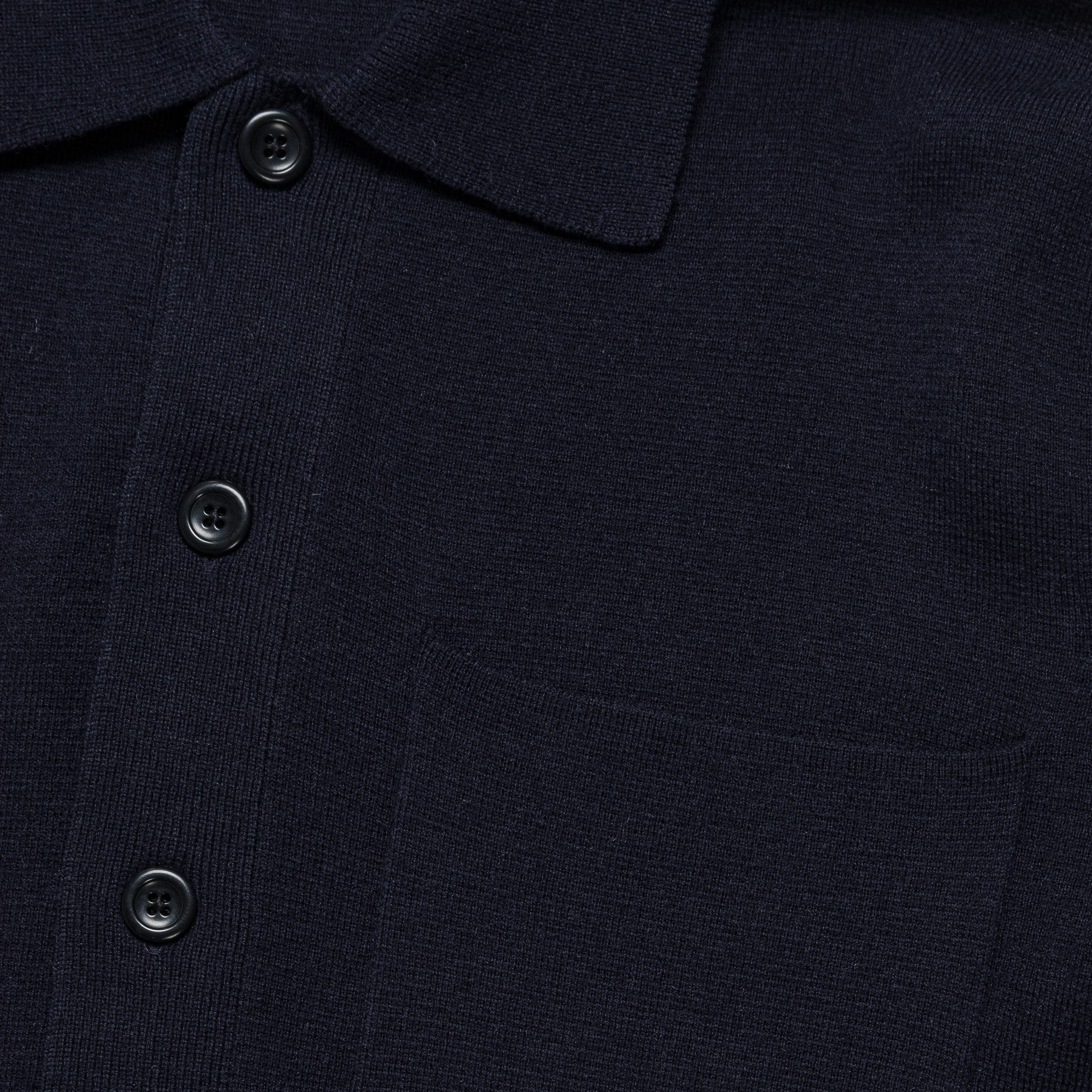 Kian Merino Cotton Milano Polo - Dark Navy - Image 3