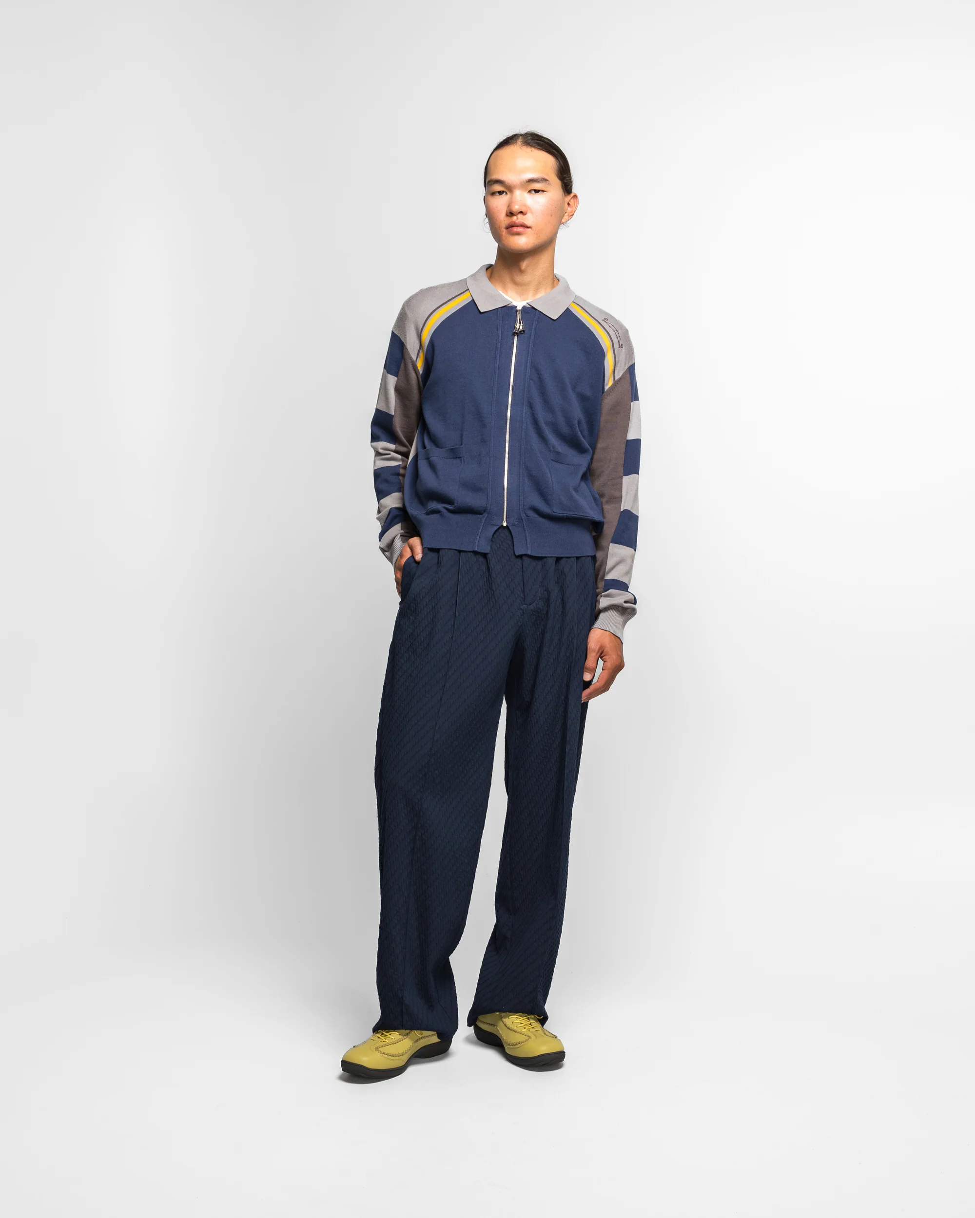 Kest Cardigan - Navy/Anchor Combed Cotton - Image 6