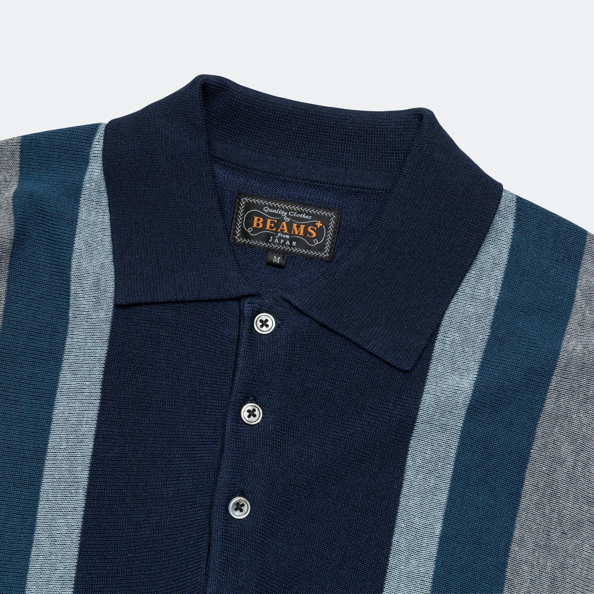 Knit Polo Stripe Argyle - Navy - Image 2