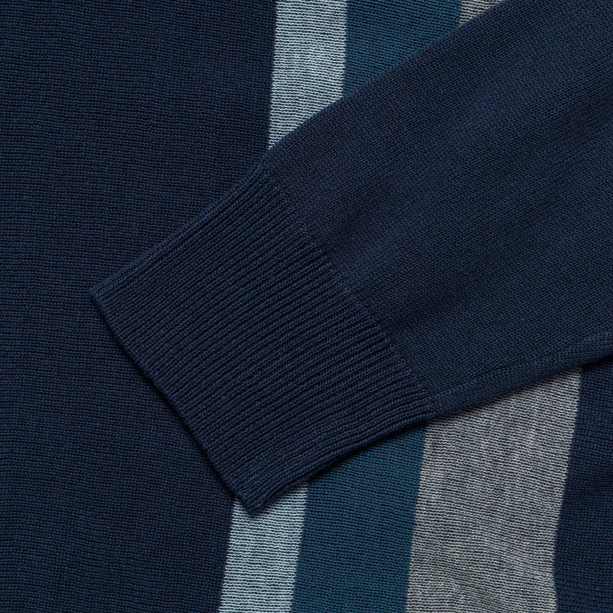 Knit Polo Stripe Argyle - Navy - Image 3