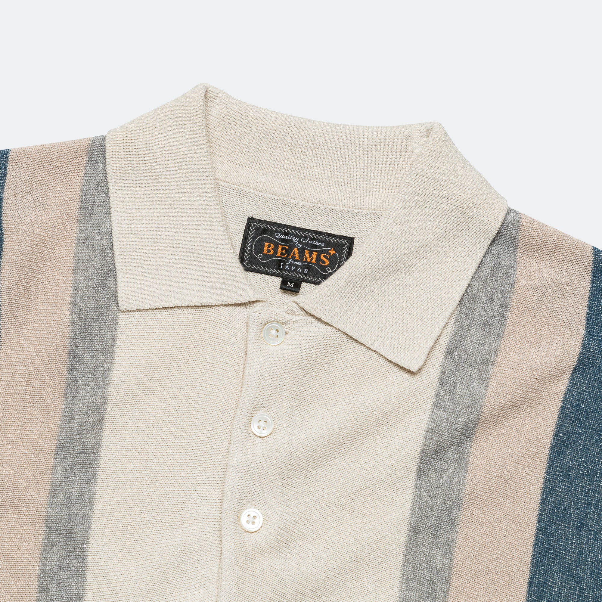 Knit Polo Stripe Argyle - Off White - Image 2