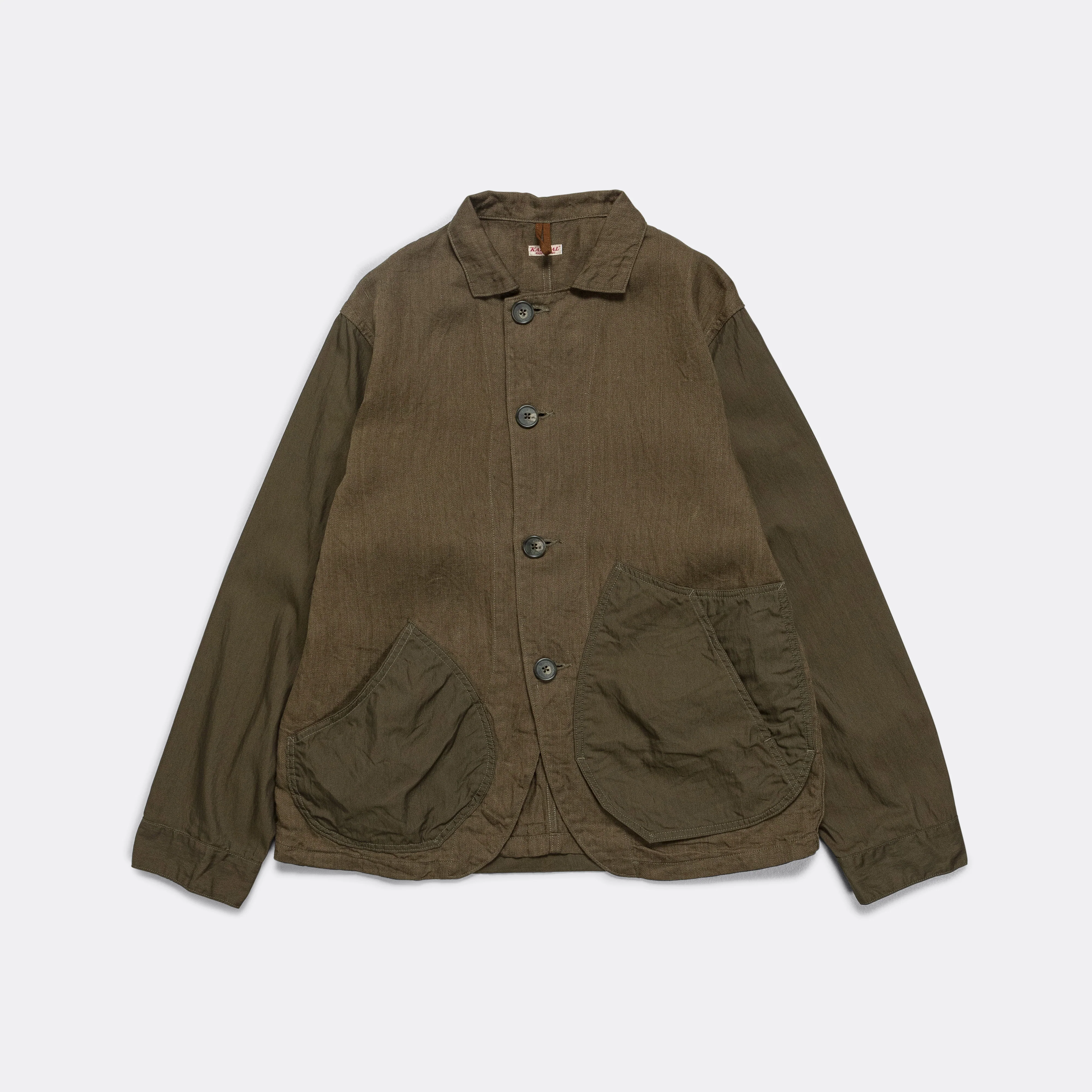 Linen Chino Cloth x Gabardine RINGOMAN Coverall - Khaki