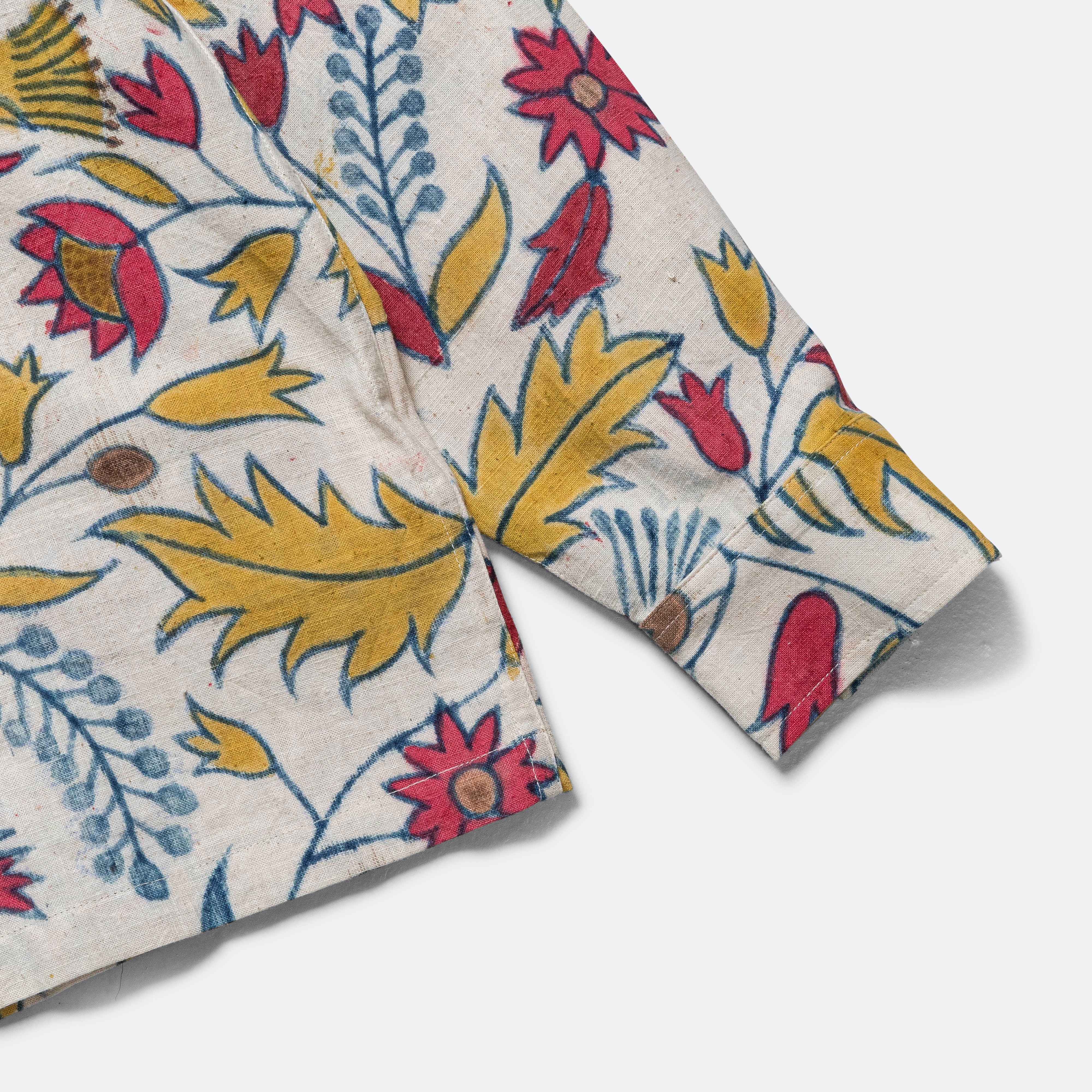 Long Sleeve Hand Painted Shirt - Ecru/Pink - Image 6