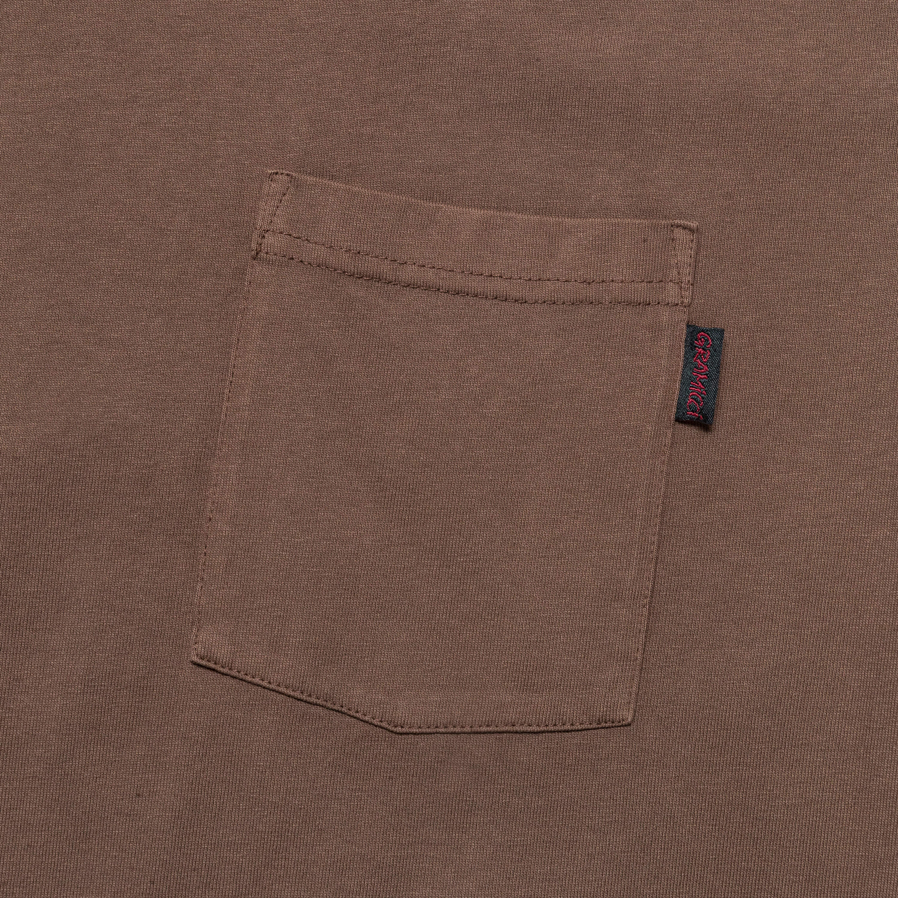Long Sleeve Pocket Tee Pigment Dyed - Brown - Image 3