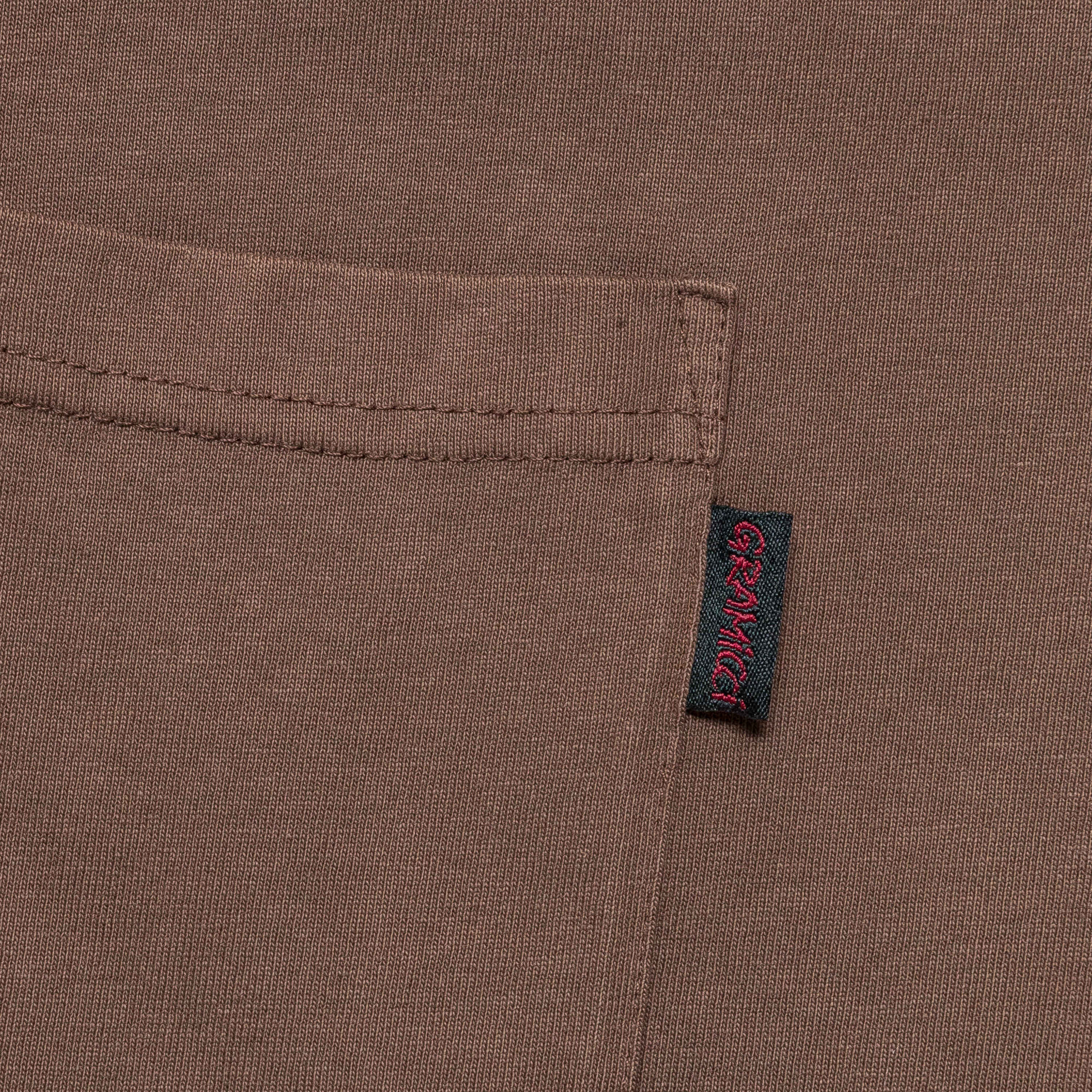 Long Sleeve Pocket Tee Pigment Dyed - Brown - Image 4
