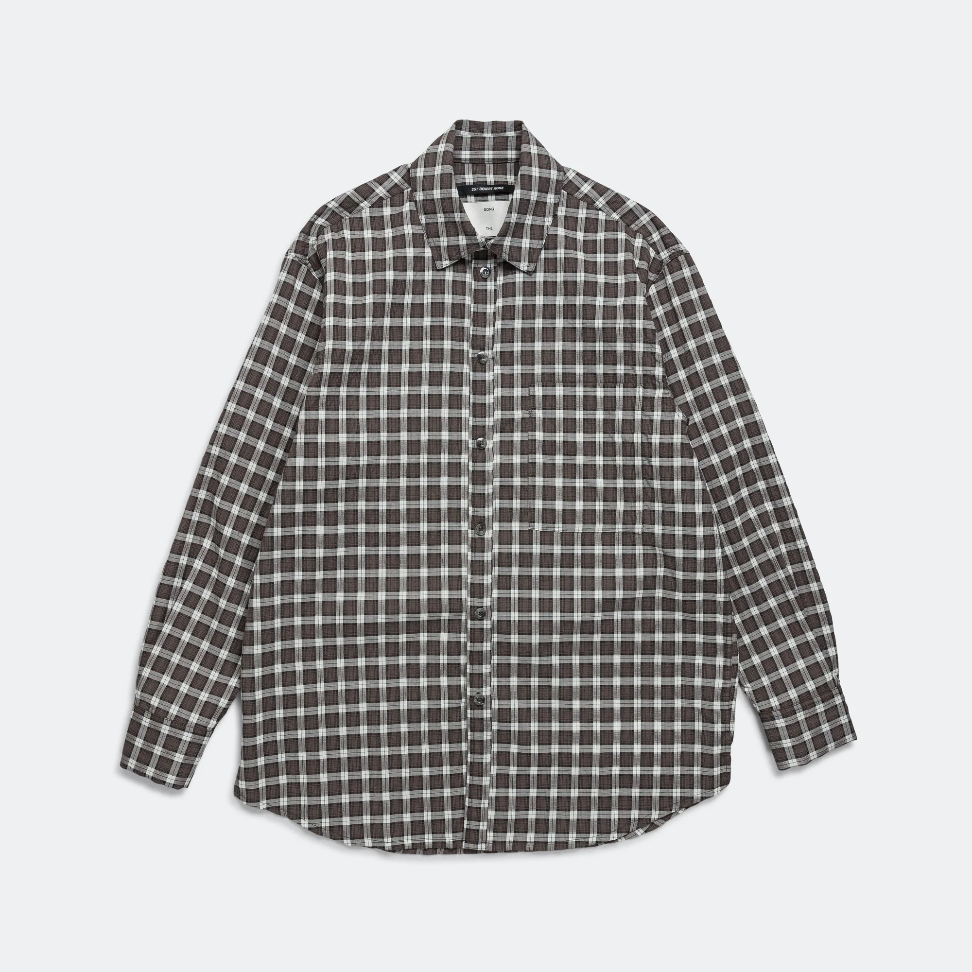 LS Pleated Box Shirt - Blue Checkered Cloth
