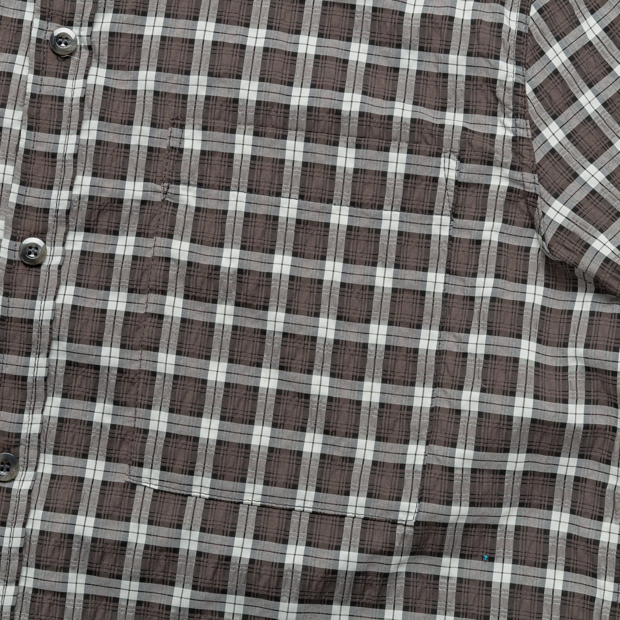 LS Pleated Box Shirt - Blue Checkered Cloth - Image 3