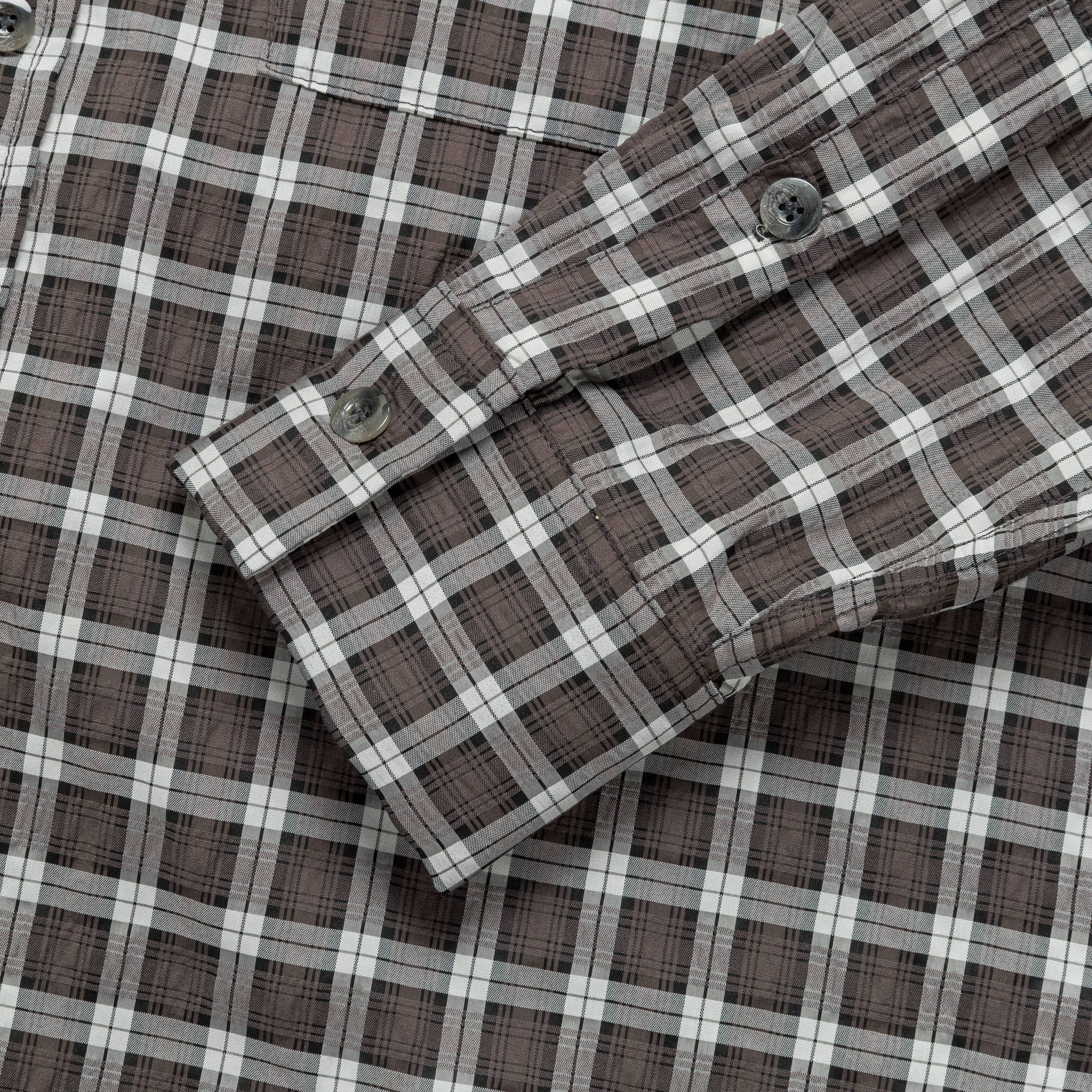 LS Pleated Box Shirt - Blue Checkered Cloth - Image 4