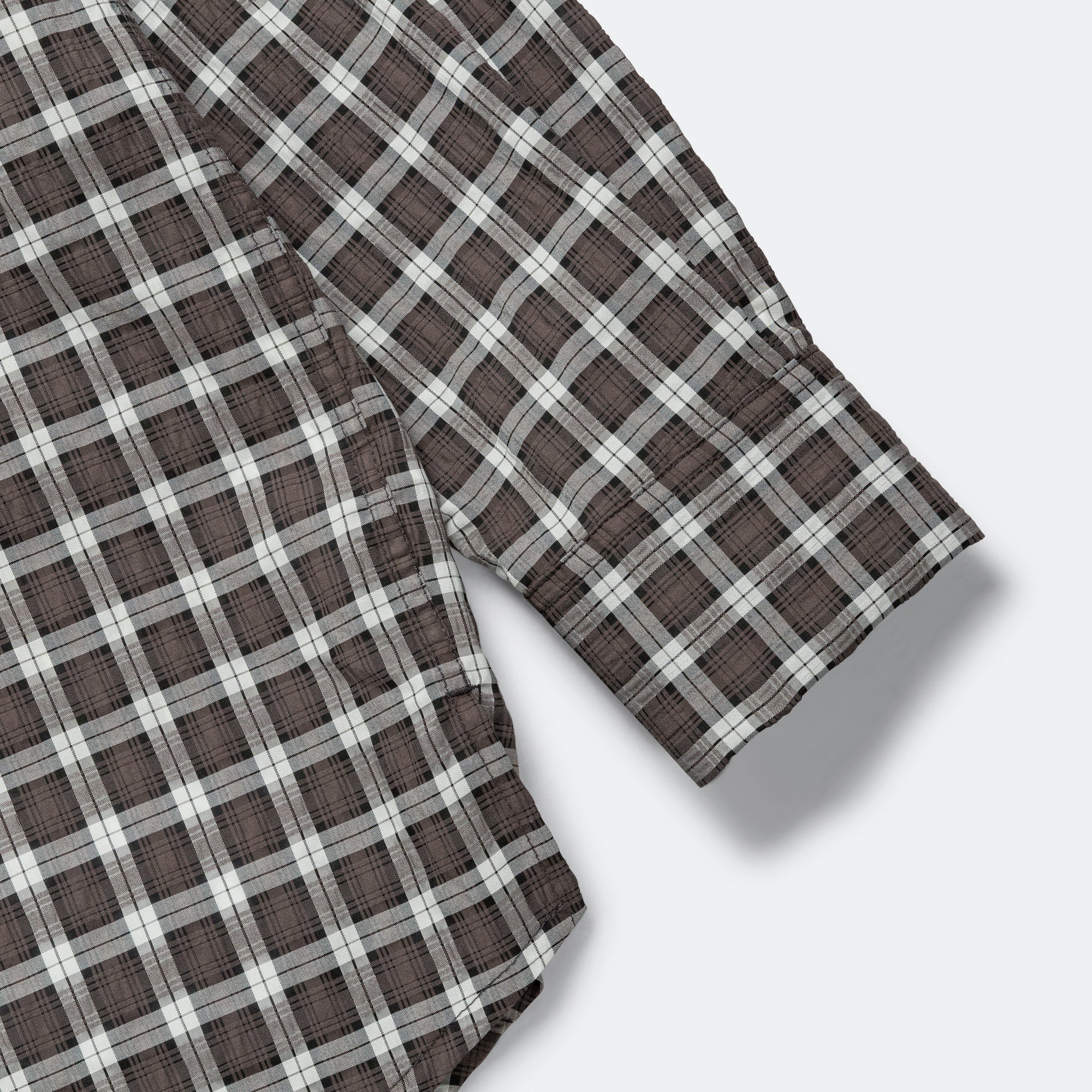 LS Pleated Box Shirt - Blue Checkered Cloth - Image 5