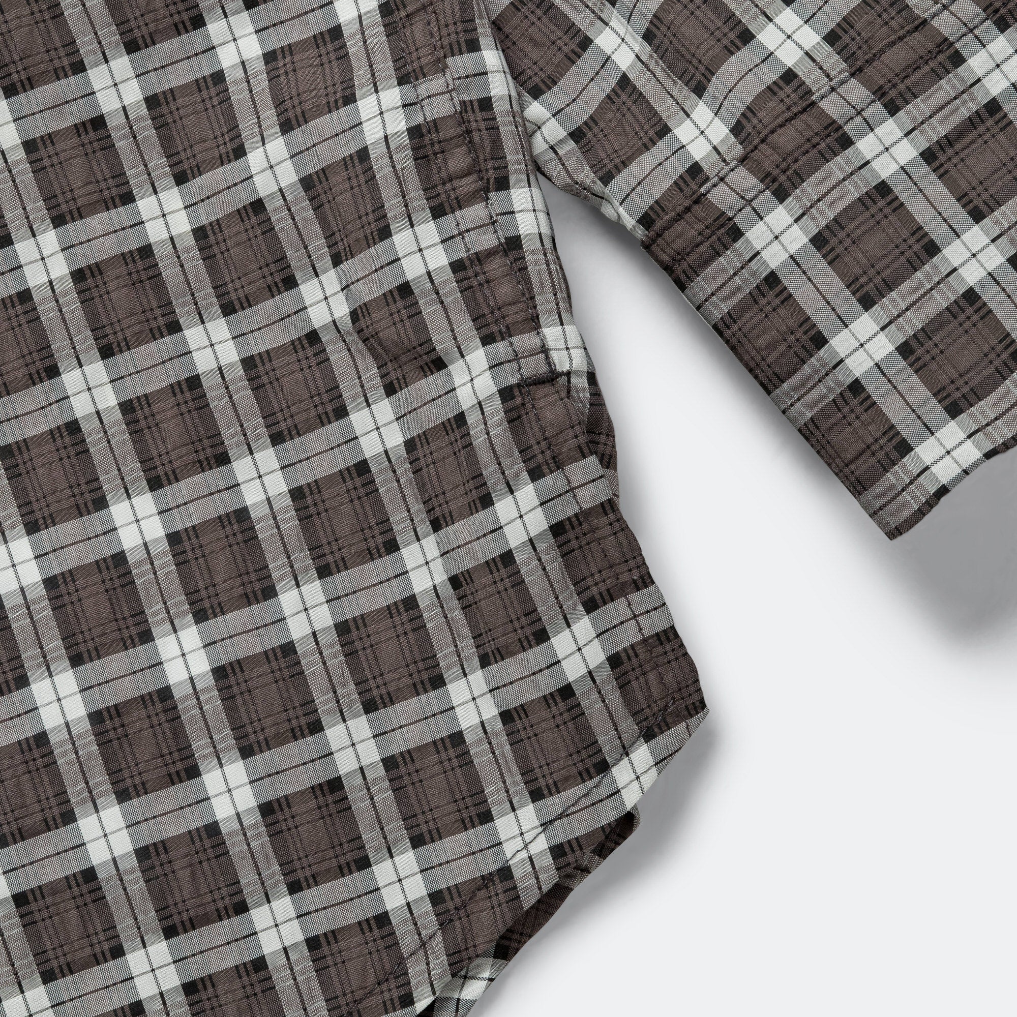 LS Pleated Box Shirt - Blue Checkered Cloth - Image 6