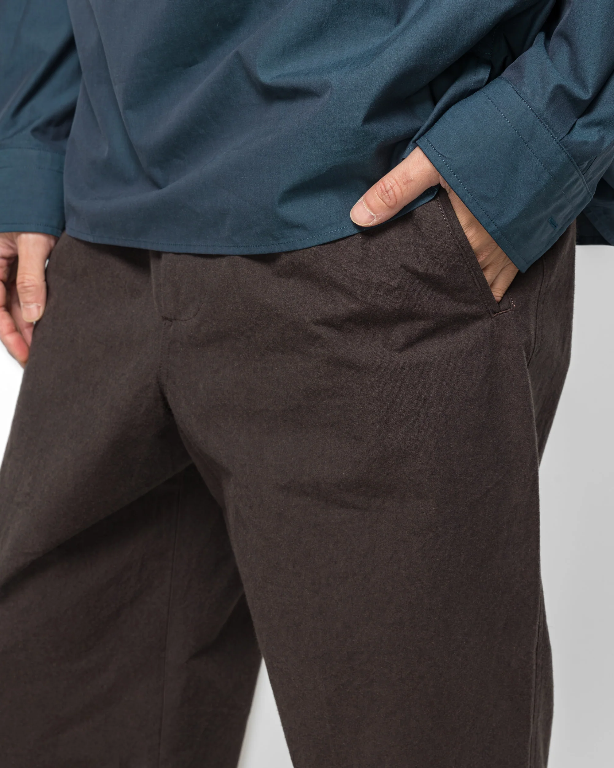 Jet Pocket Trousers - Earth Dry Plain Weave Cotton - Image 5