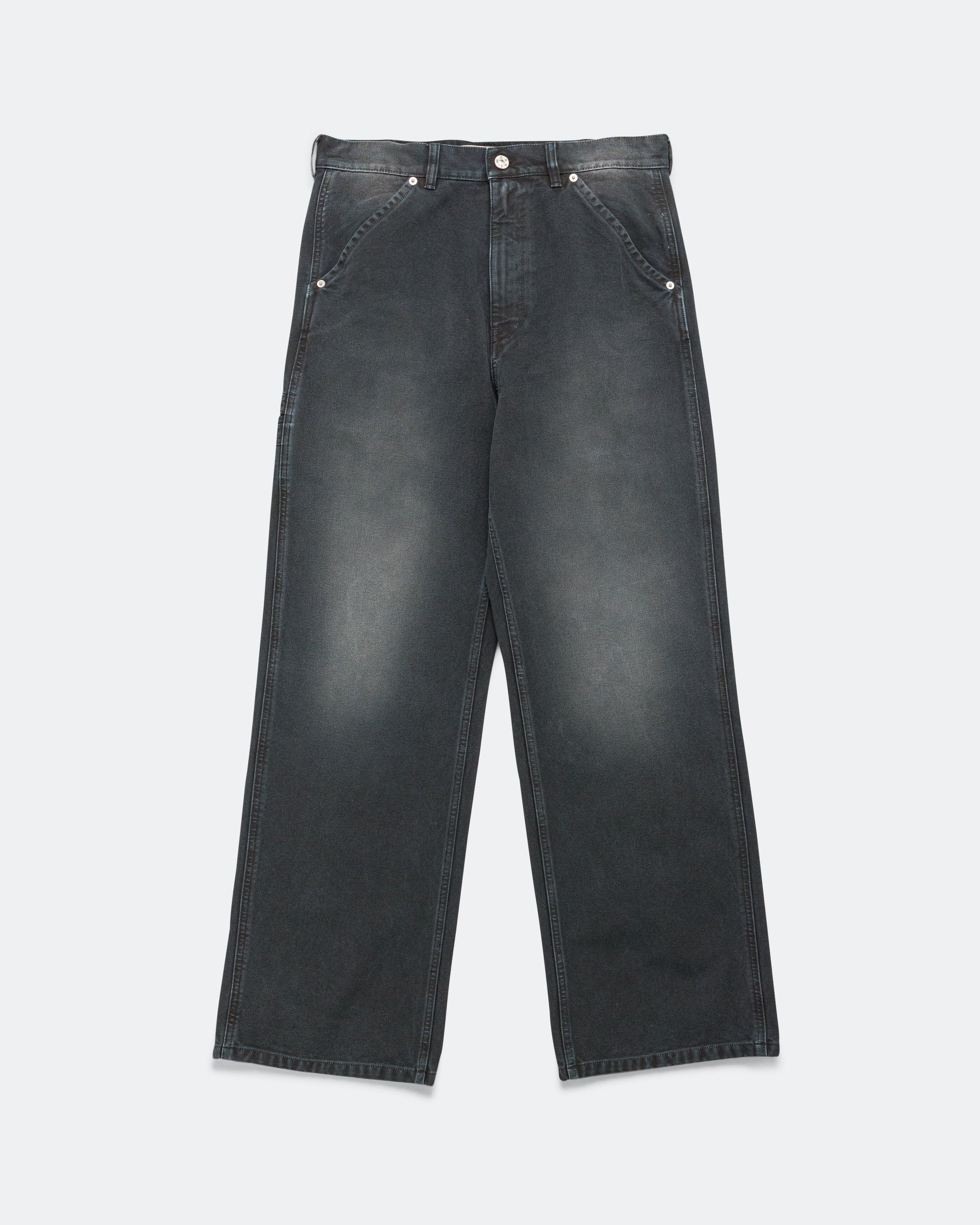 Canvas Trousers with Marni flag patch - Black