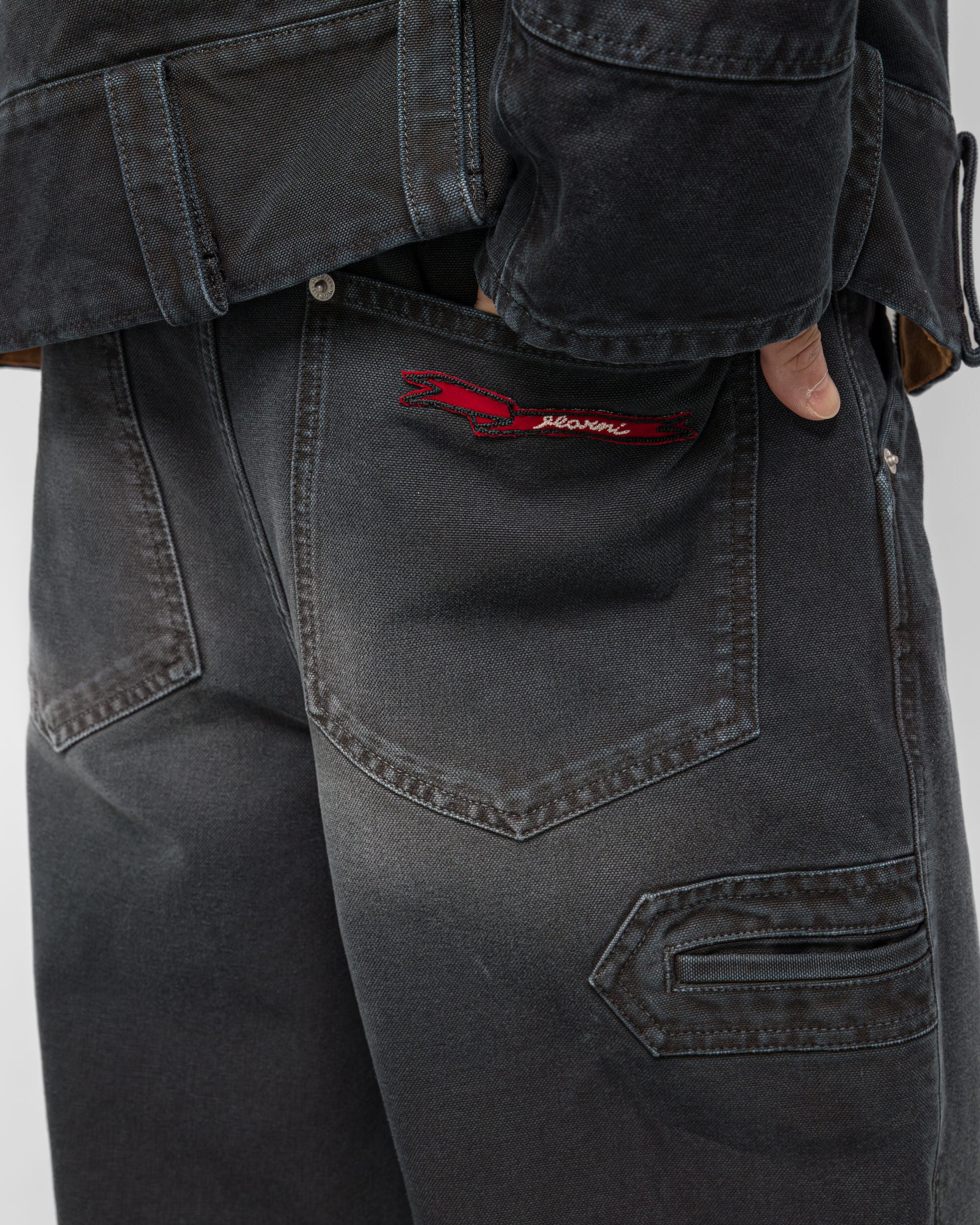 Canvas Trousers with Marni flag patch - Black - Image 5