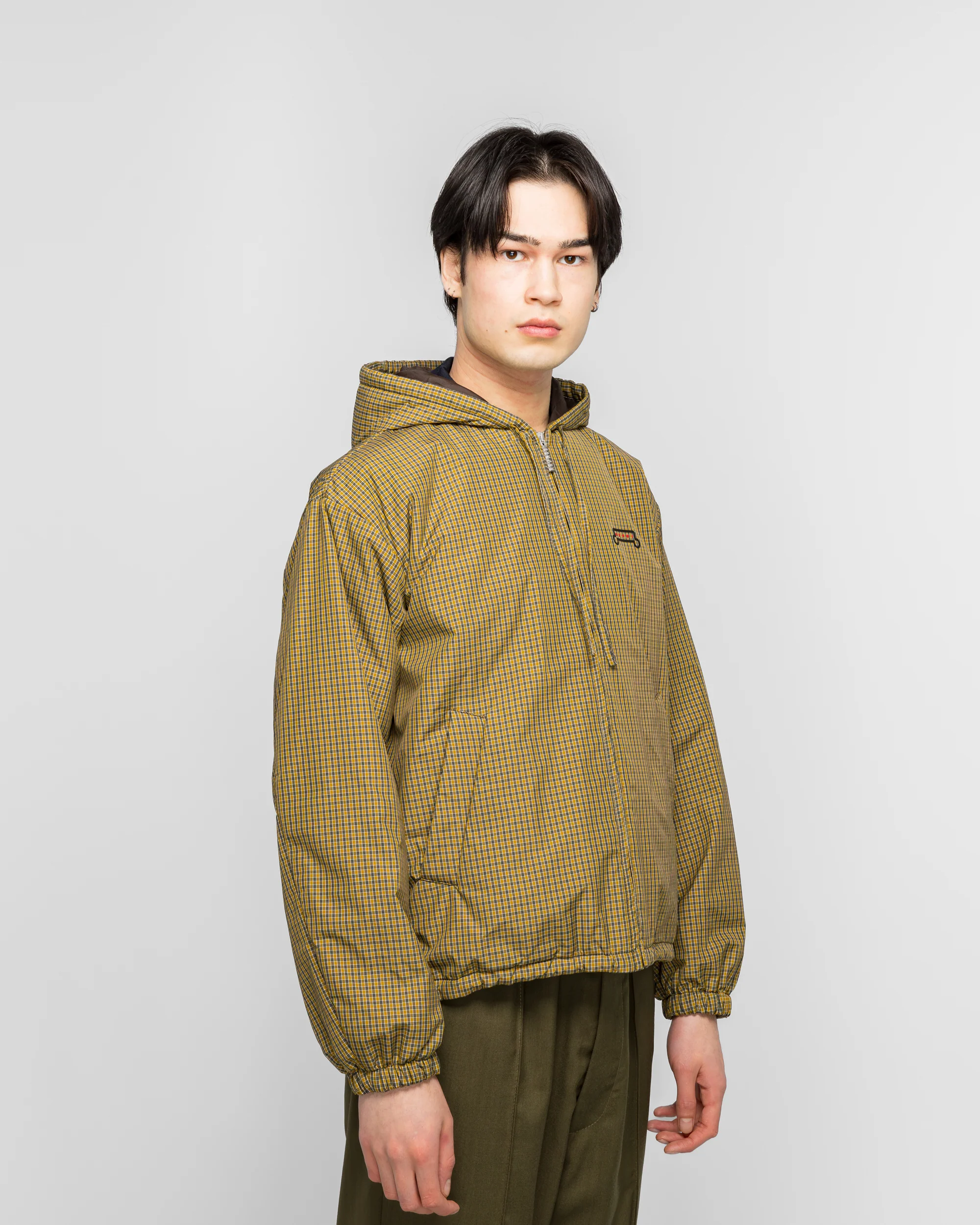 Recycled Microcheck Nylon Jacket - Black - Image 3